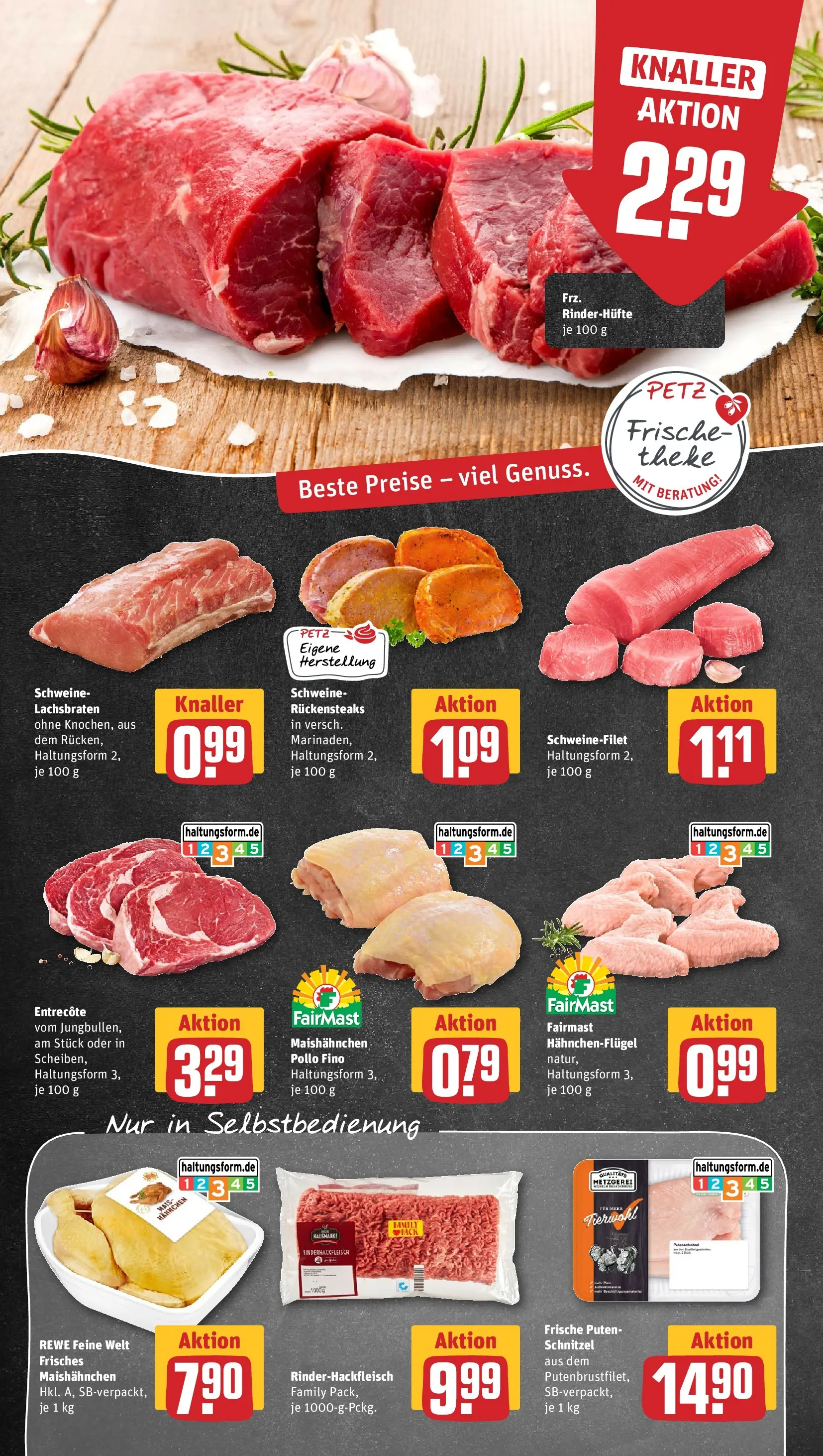 REWE Prospekt ab 13.07.2026 zum Blättern » Angebote | Seite: 8 | Produkte: Hahnchen, Entrecote, Schnitzel, Schweinefilet