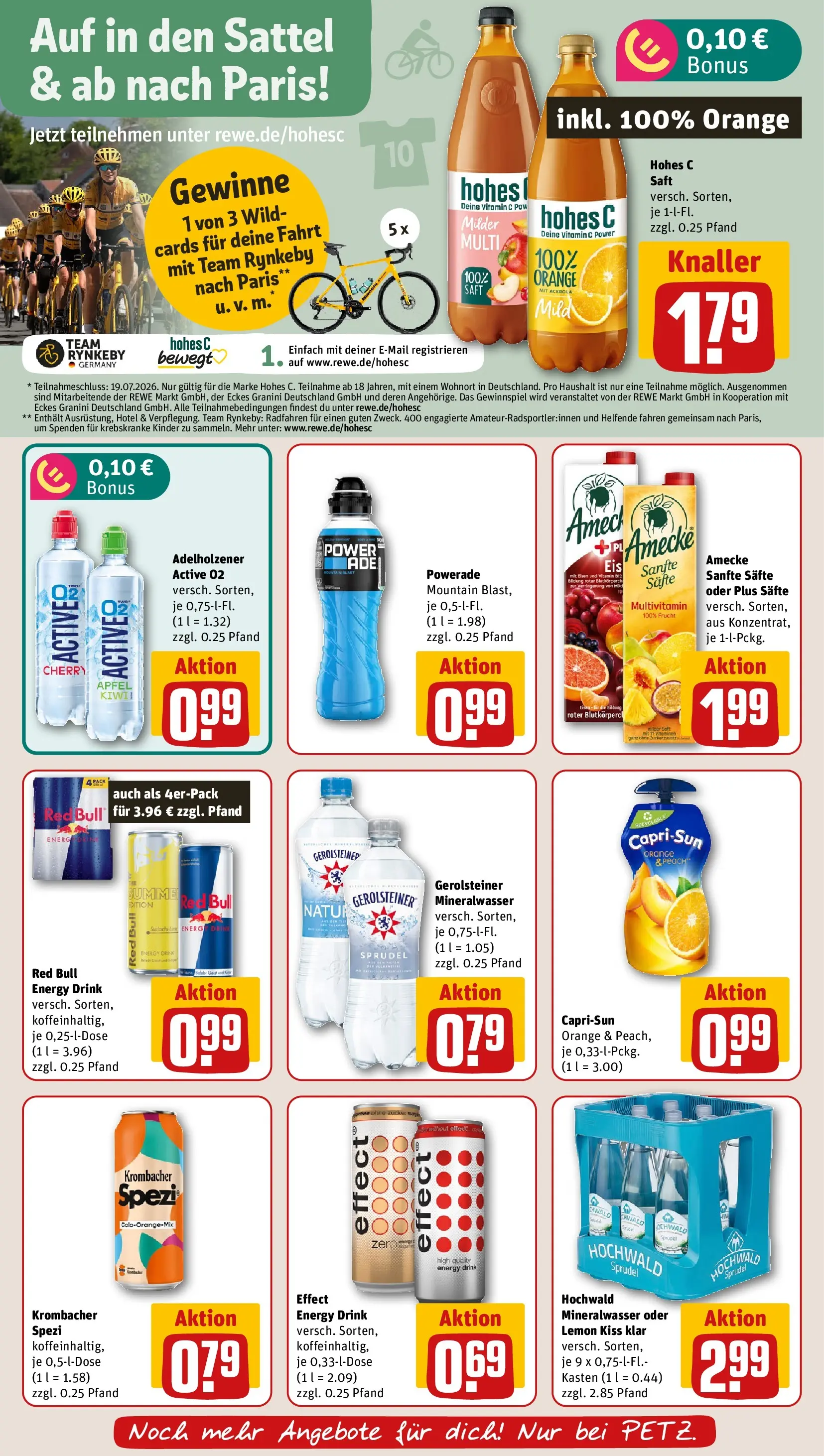 REWE Prospekt ab 13.07.2026 zum Blättern » Angebote | Seite: 16 | Produkte: Mineralwasser, Zucker, Krombacher, Hohes c