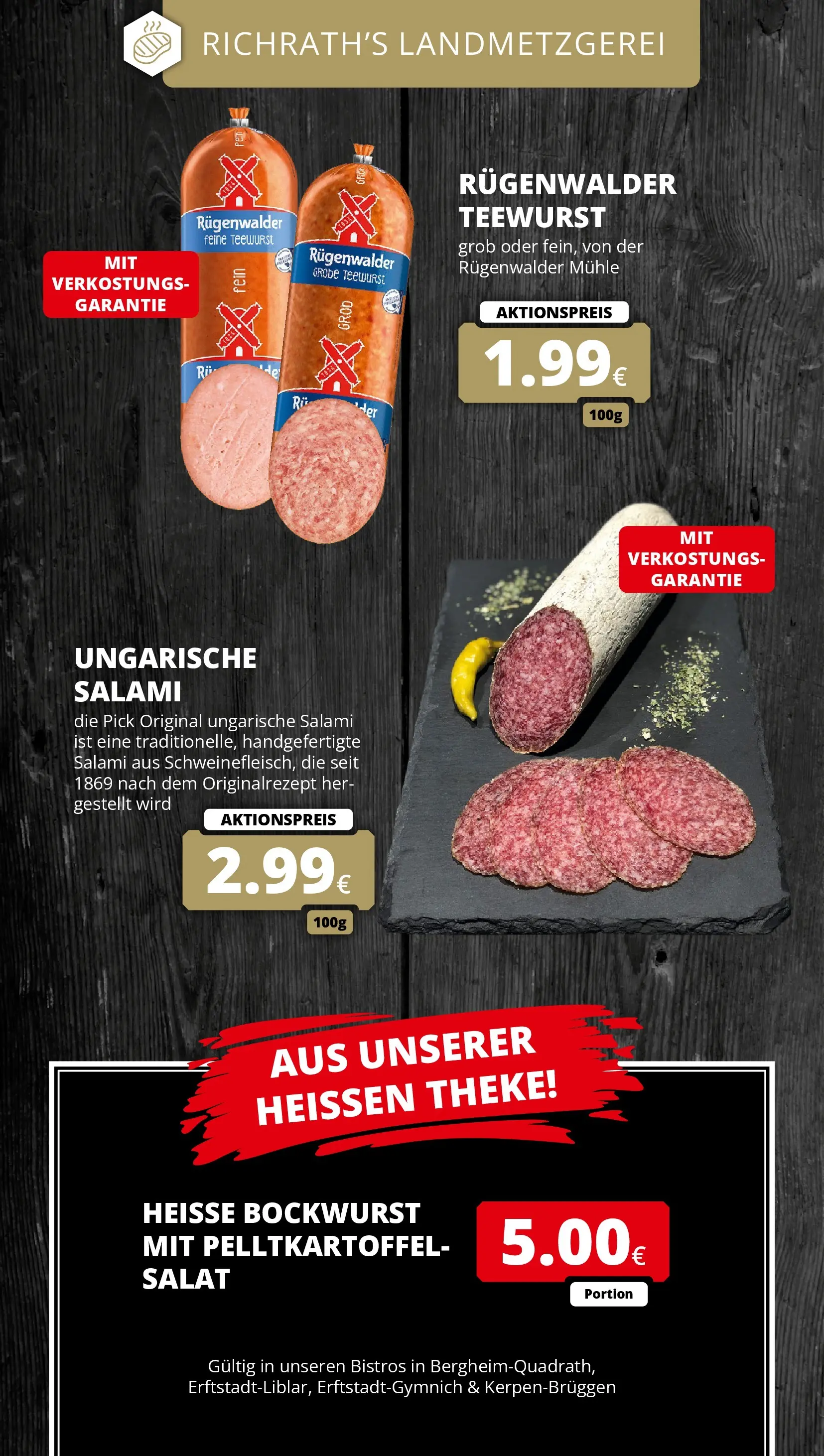 REWE Prospekt ab 13.07.2026 zum Blättern » Angebote | Seite: 14 | Produkte: Bockwurst, Theke, Salami, Salat