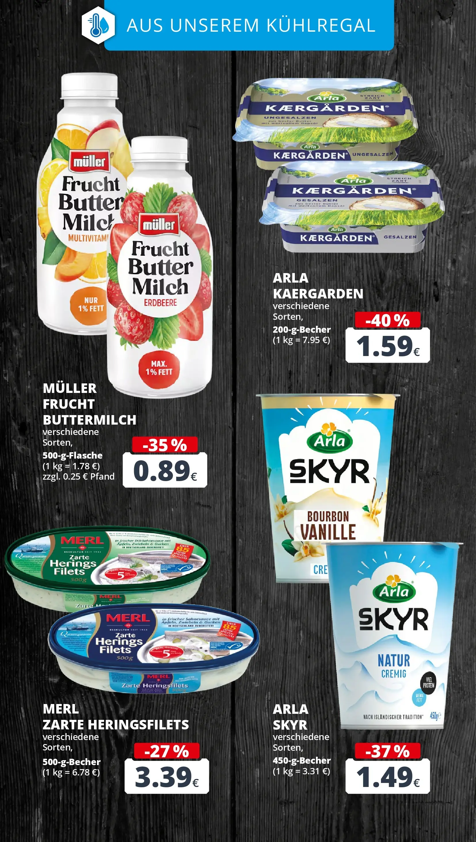 REWE Prospekt ab 13.07.2026 zum Blättern » Angebote | Seite: 17 | Produkte: Buttermilch, Butter, Skyr, Bourbon