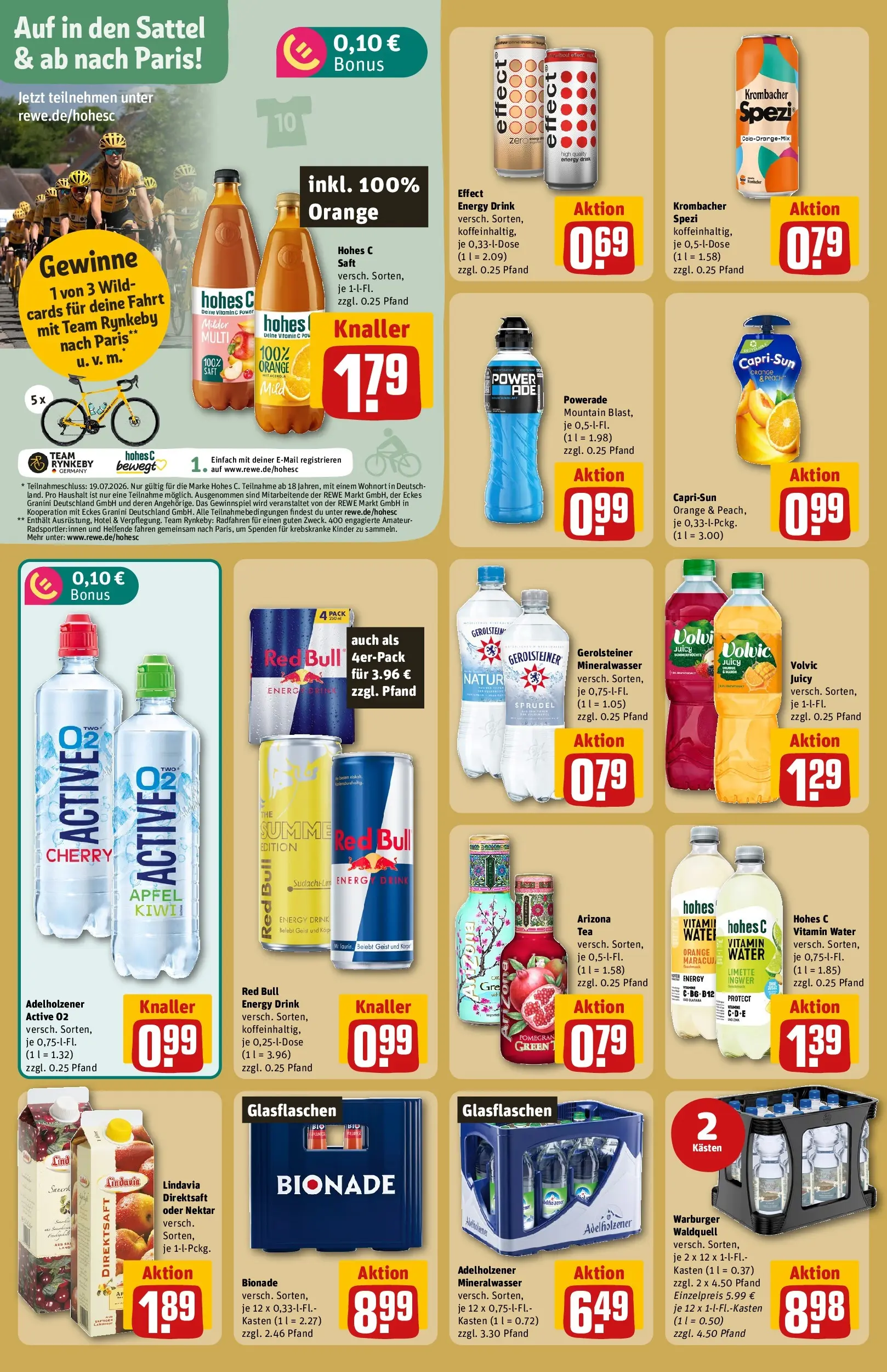 REWE Prospekt ab 13.07.2026 zum Blättern » Angebote | Seite: 16 | Produkte: Energy, Mineralwasser, Powerade, Saft