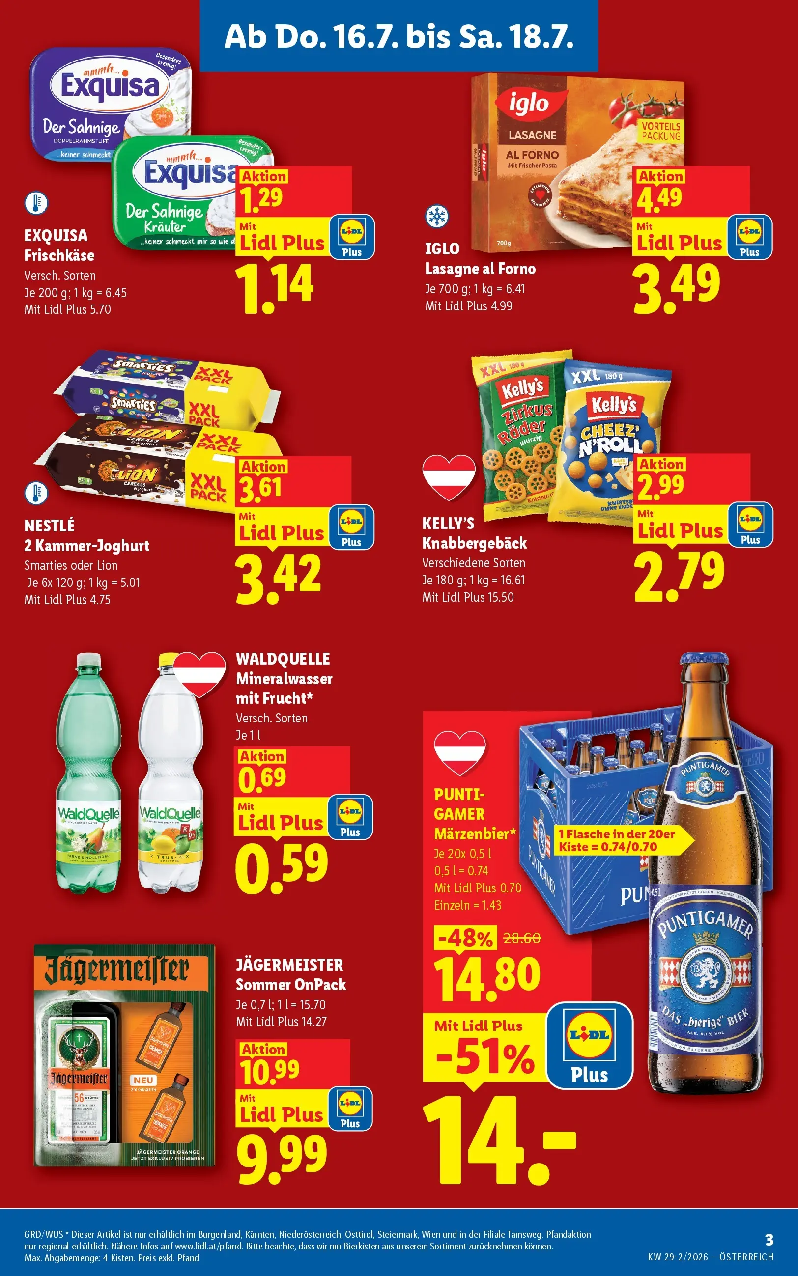 Lidl - Lidl ab 15.07.2026 - Angebote ab donnerstag | Seite: 3 | Produkte: Pasta, Joghurt, Bier