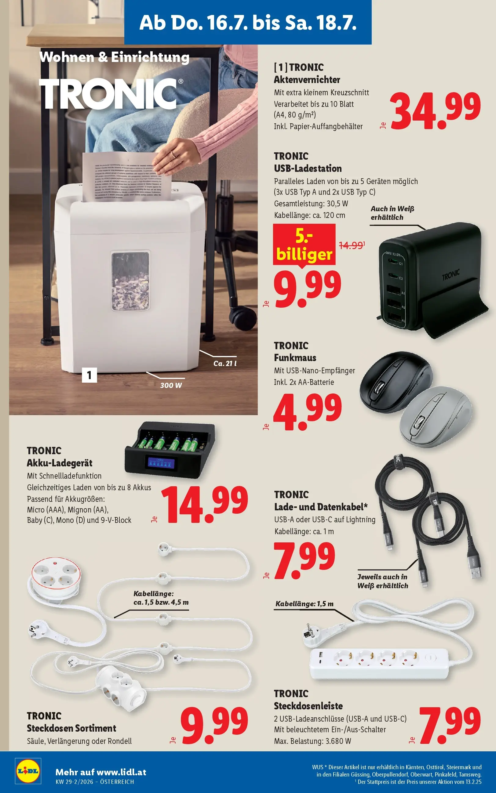 Lidl - Lidl ab 15.07.2026 - Angebote ab donnerstag | Seite: 22 | Produkte: USB, Aktenvernichter