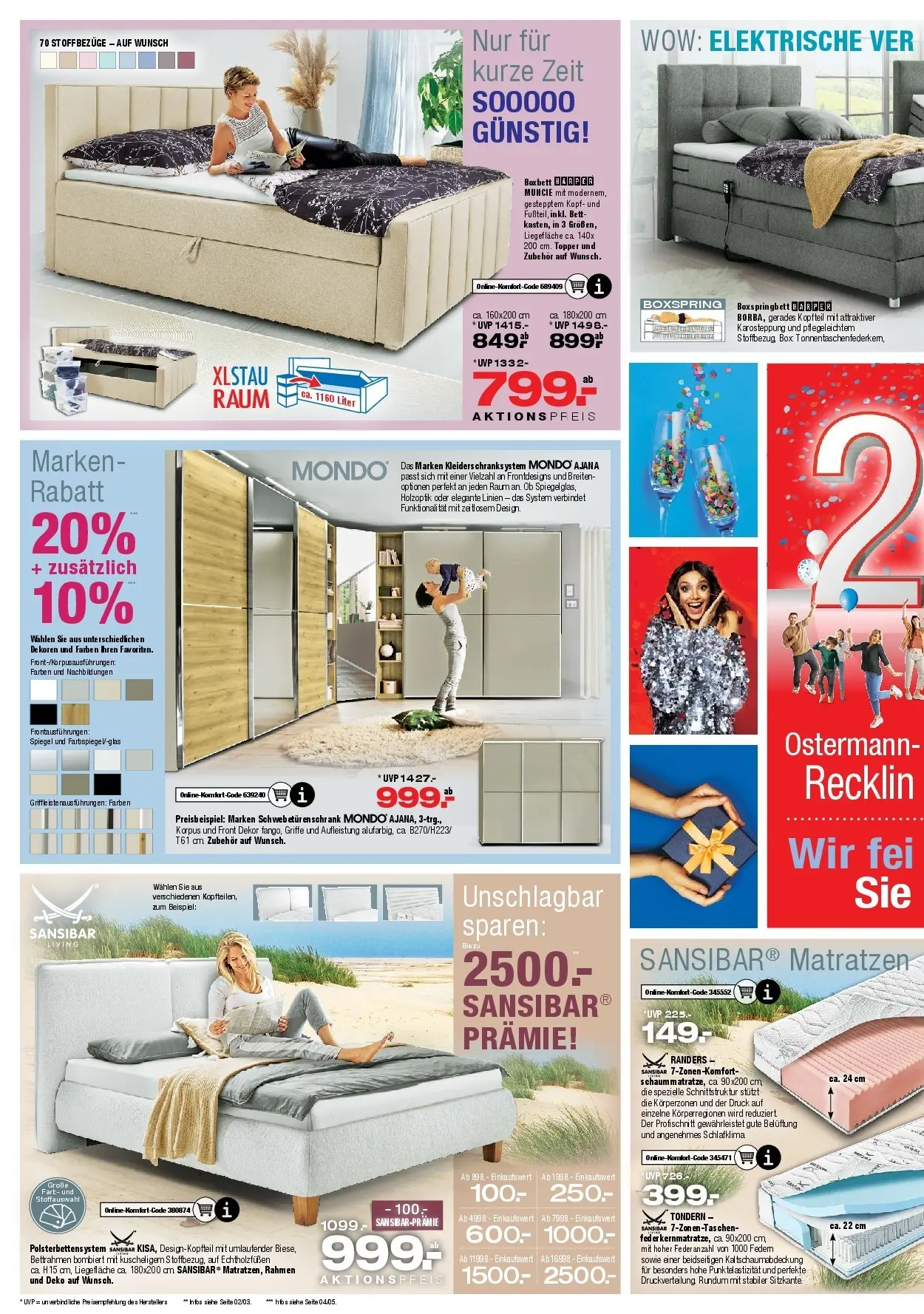 Ostermann - Möbel Ostermann: Neue Möbel wirken Wunder. (ab 18.07.2026) zum Blättern | Seite: 8 | Produkte: Boxspringbett, Schrank, Box, Spiegel
