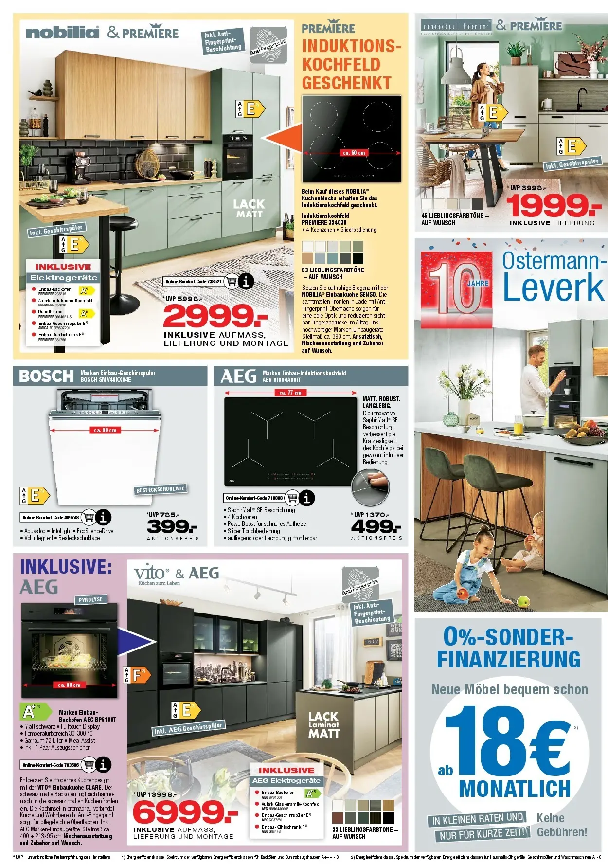 Ostermann - Möbel Ostermann: Neue Möbel wirken Wunder. (ab 18.07.2026) zum Blättern | Seite: 10 | Produkte: AEG, Küche, Kochfeld, Backofen