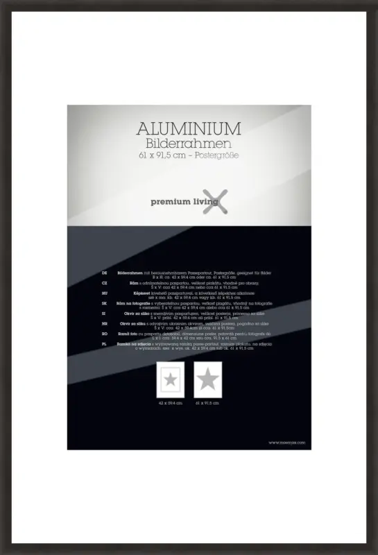 Bilderrahmen Aluminium ca. 61x91,5cm