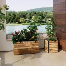 Hochbeet Christo 1 Schwarz/Akaziefarben