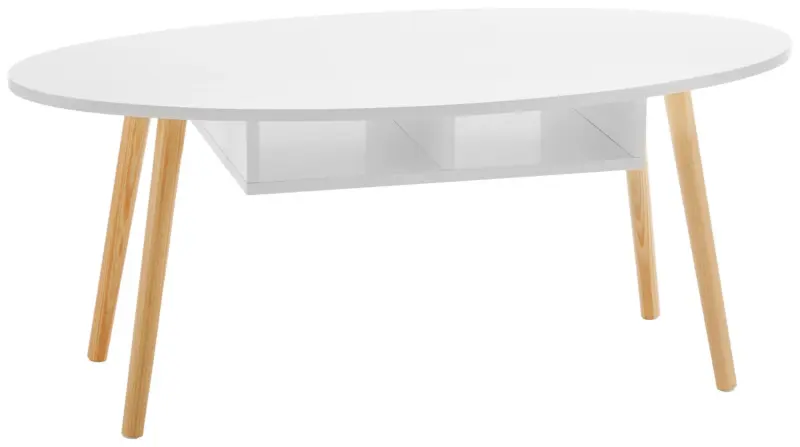 Couchtisch Silvio Wei&szlig;/Pinienfarben MDF/Holz