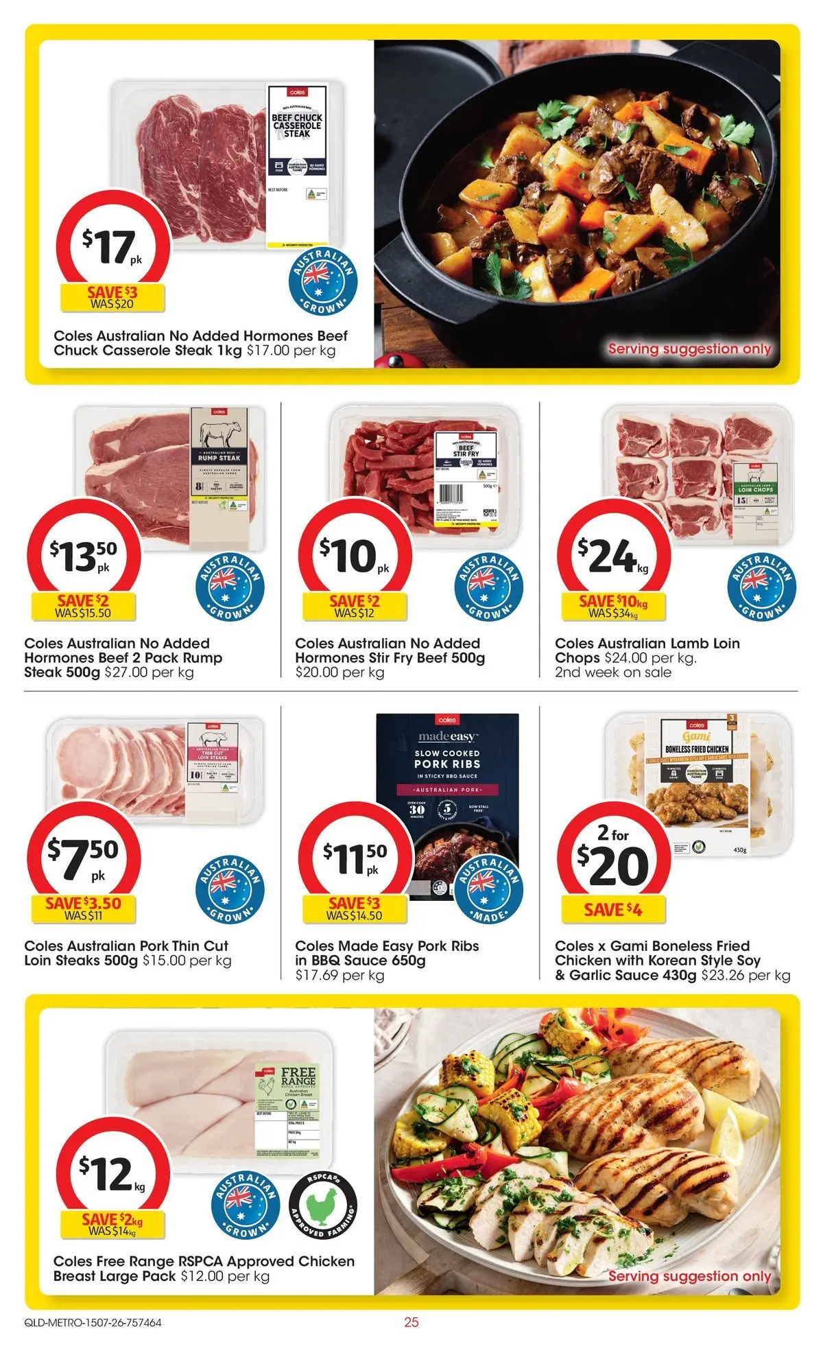 ﻿Coles catalogue valid from 15/07/2026 > Online Australia | Page: 25 | Products: BBQ Sauce, Chicken, Pork, Beef