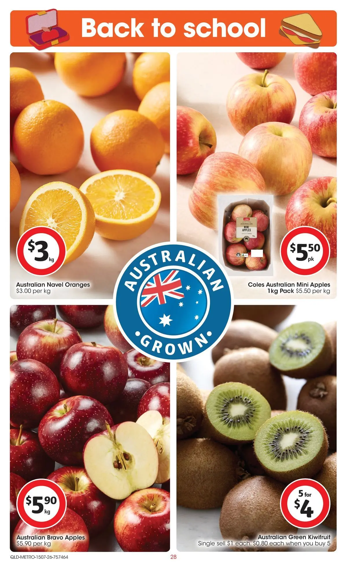 ﻿Coles catalogue valid from 15/07/2026 > Online Australia | Page: 28 | Products: Apples, Oranges, Kiwifruit