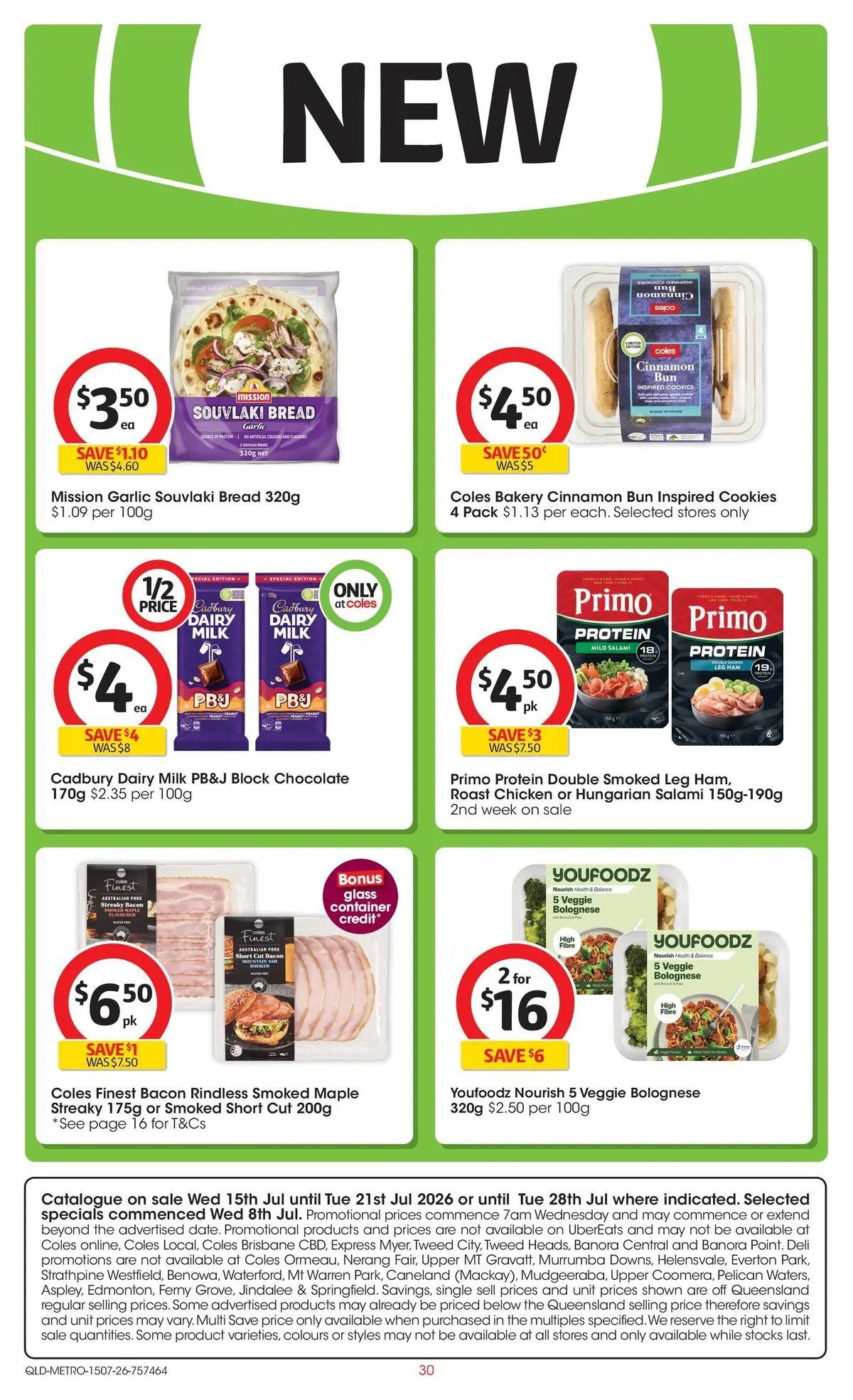 ﻿Coles catalogue valid from 15/07/2026 > Online Australia | Page: 30 | Products: Bacon, Milk, Chocolate, Chicken