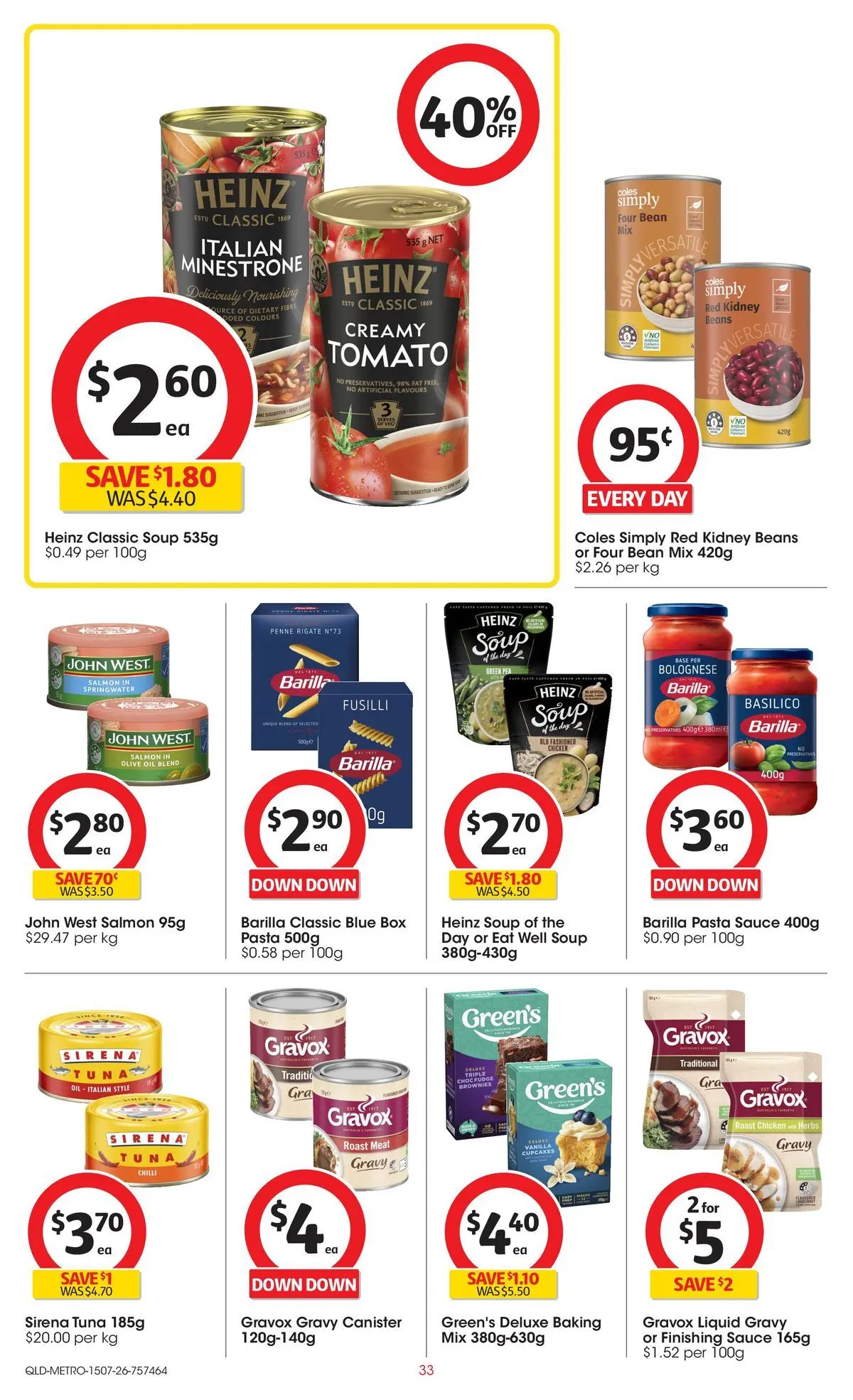 ﻿Coles catalogue valid from 15/07/2026 > Online Australia | Page: 33 | Products: Meat, Sauce, Soup, Chilli