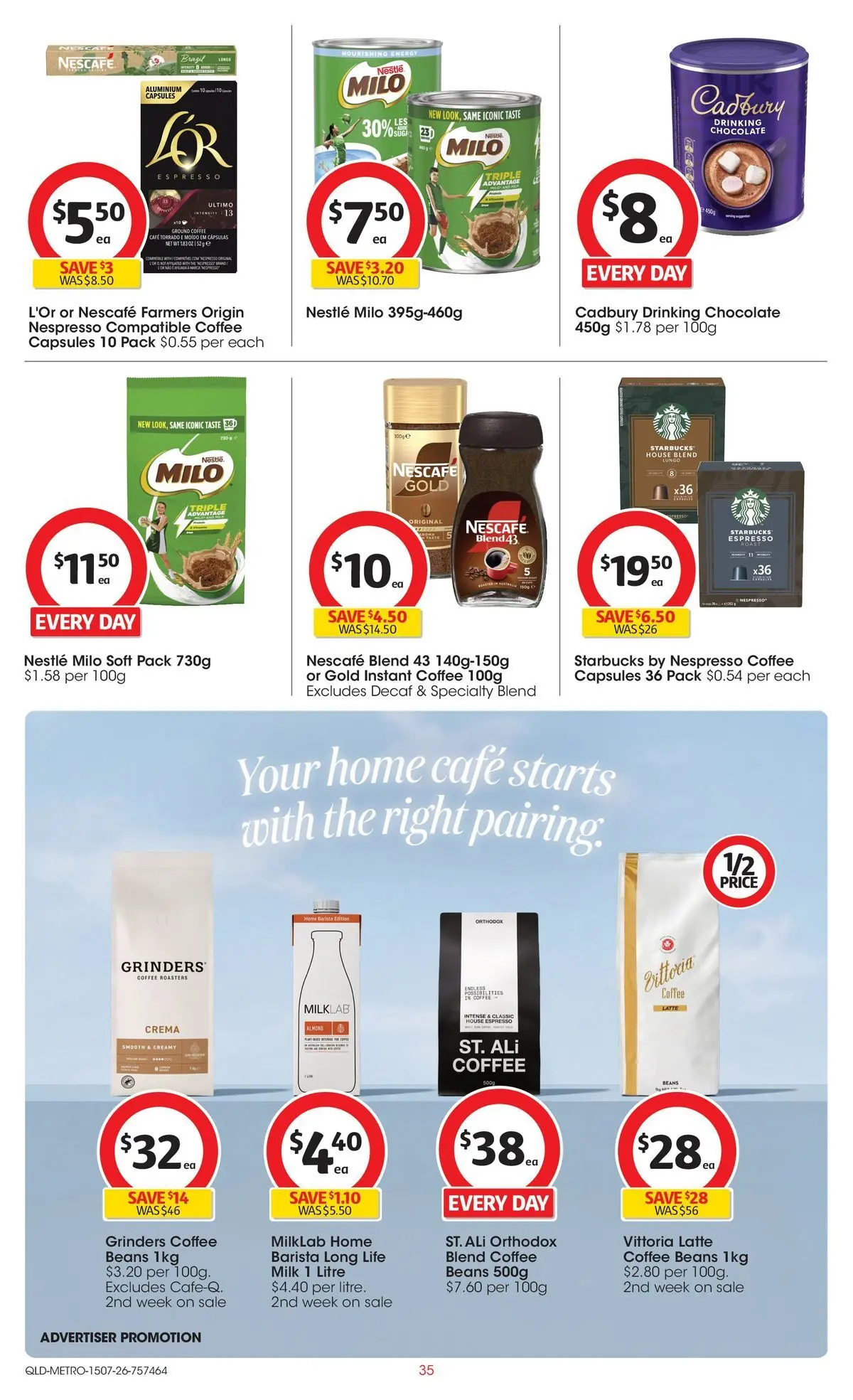 ﻿Coles catalogue valid from 15/07/2026 > Online Australia | Page: 35 | Products: Milk, Coffee, Chocolate, Nescafe