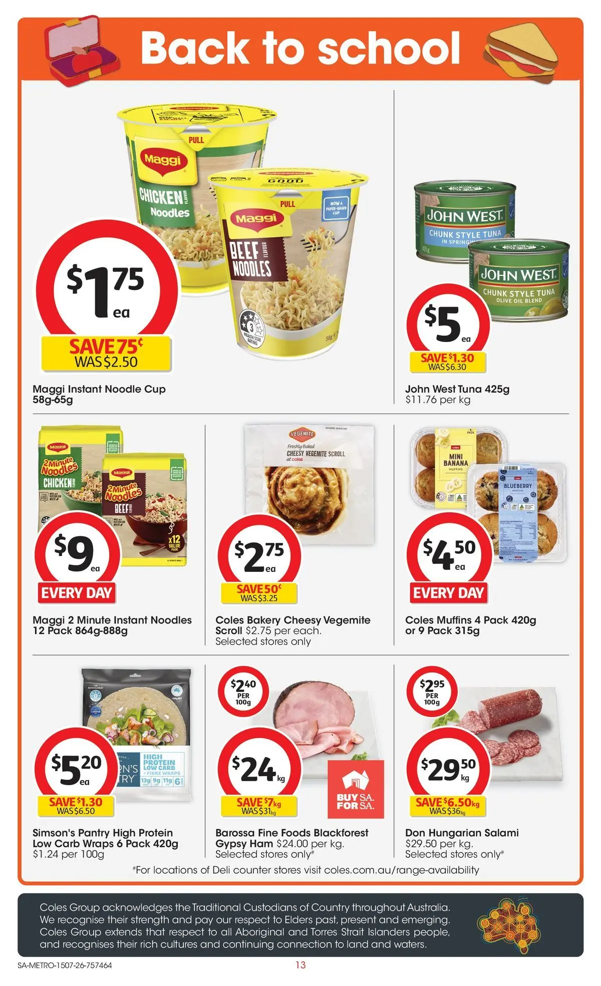 ﻿Coles catalogue valid from 15/07/2026 > Online Australia | Page: 13 | Products: Oil, Salami, Olive oil, Tuna