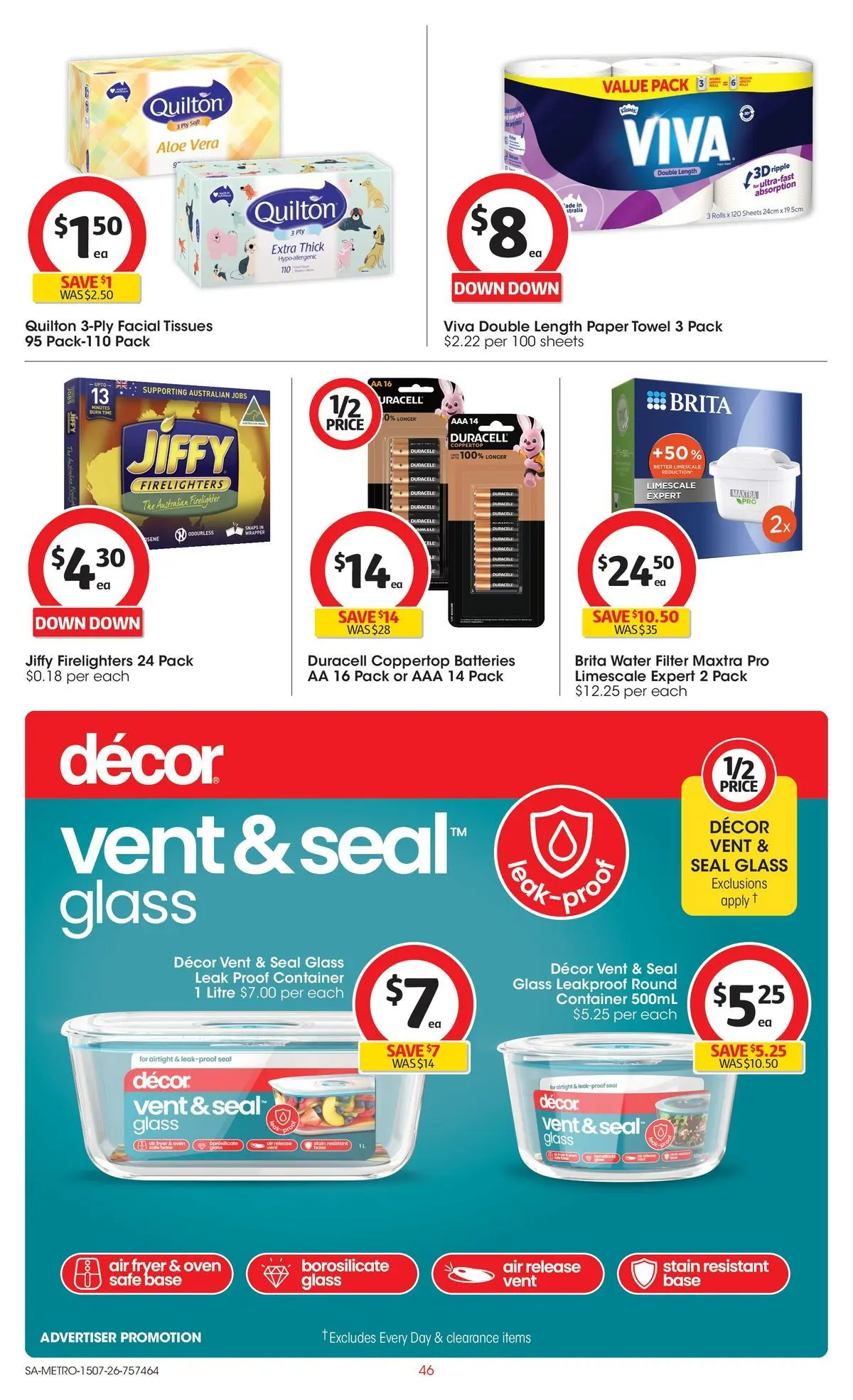 ﻿Coles catalogue valid from 15/07/2026 > Online Australia | Page: 46 | Products: Decor, Oven, Safe, Tissues