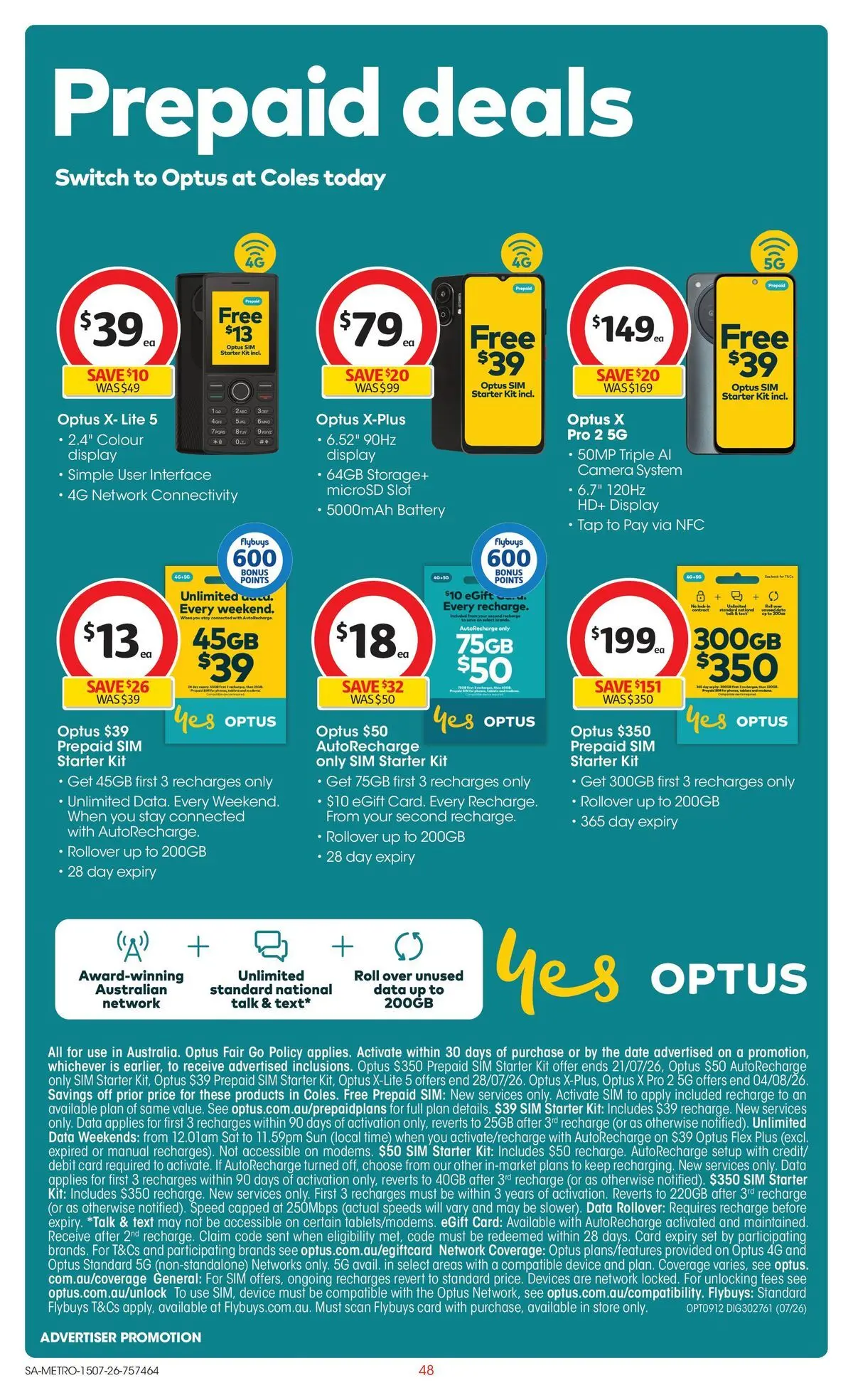 ﻿Coles catalogue valid from 15/07/2026 > Online Australia | Page: 48 | Products: Battery, Date, Device, Camera