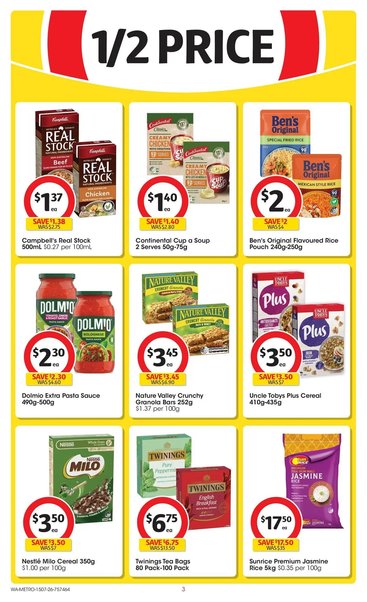 ﻿Coles catalogue valid from 15/07/2026 > Online Australia | Page: 3 | Products: Granola, Chicken, Pasta, Soup