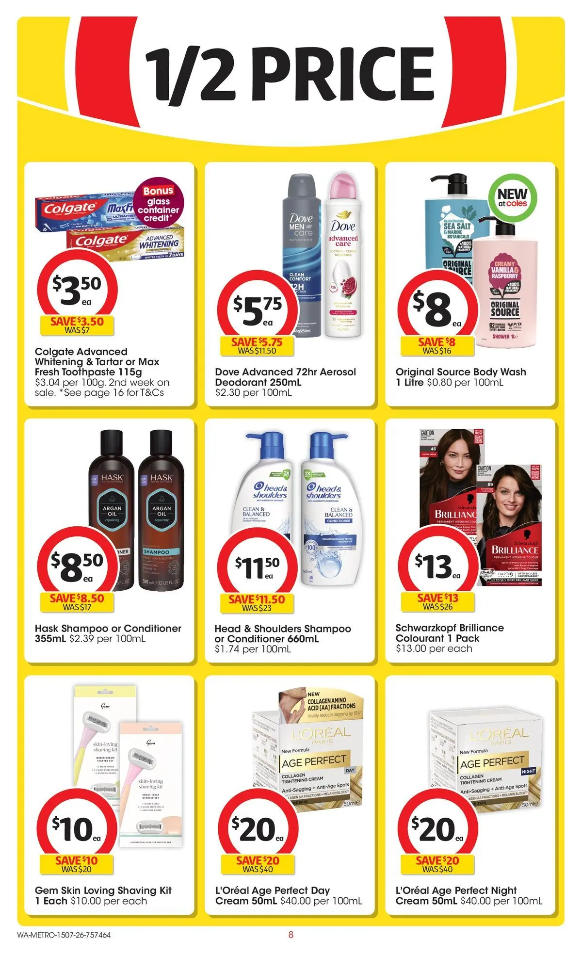 ﻿Coles catalogue valid from 15/07/2026 > Online Australia | Page: 8 | Products: Gem, Conditioner, Cream, Salt