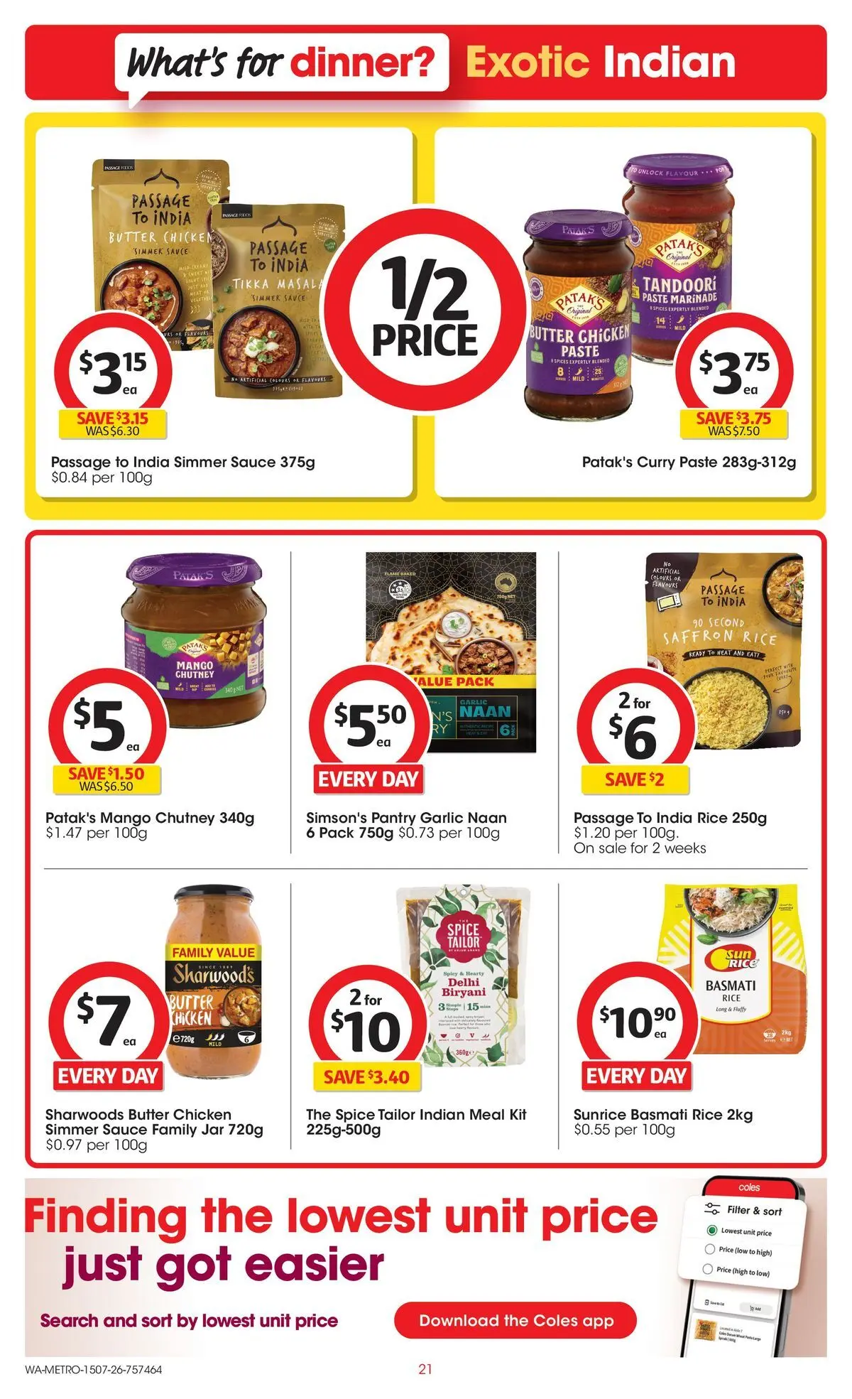 ﻿Coles catalogue valid from 15/07/2026 > Online Australia | Page: 21 | Products: Curry, Rice, Sauce, Mango