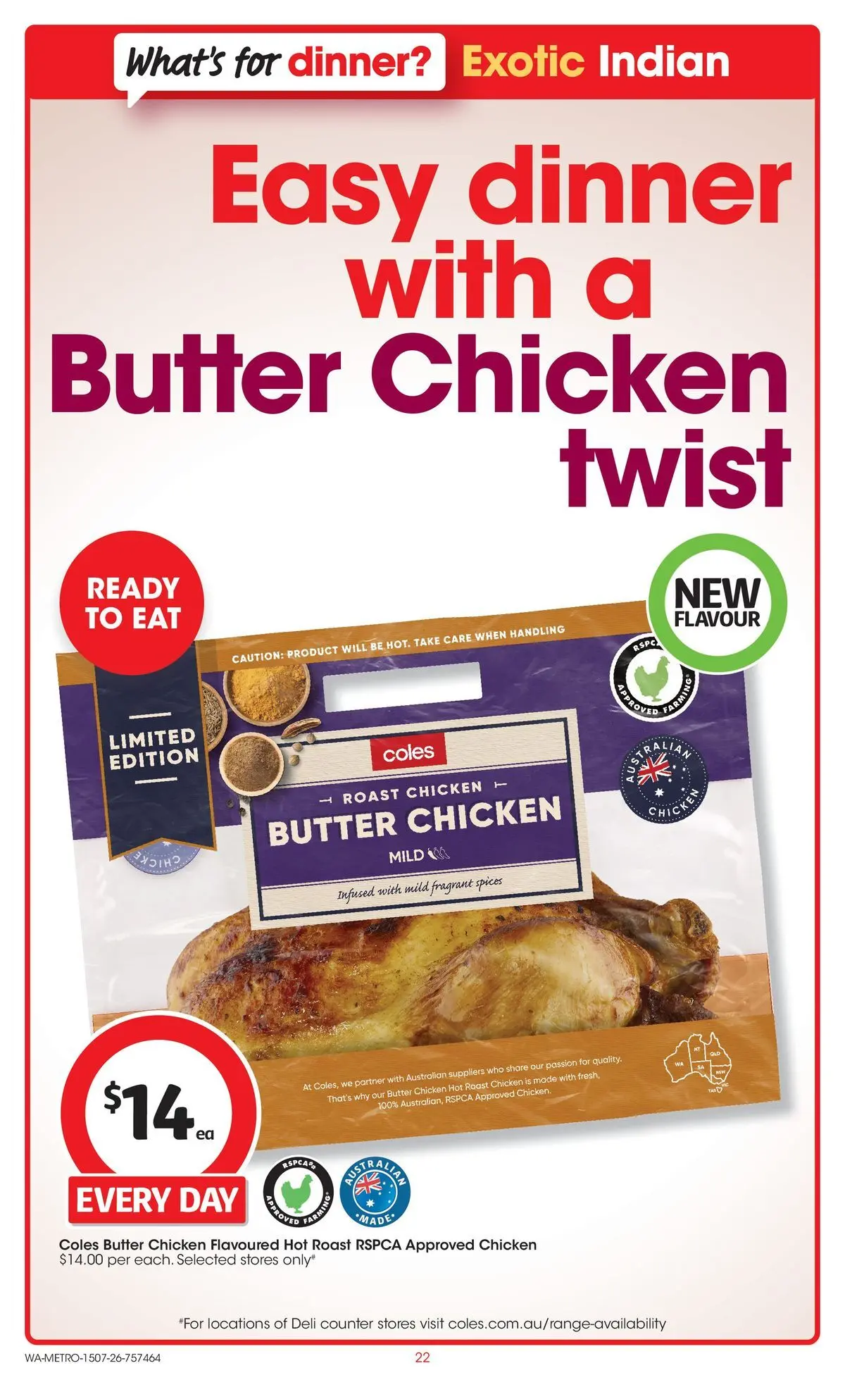 ﻿Coles catalogue valid from 15/07/2026 > Online Australia | Page: 22 | Products: Butter, Chicken, Spices