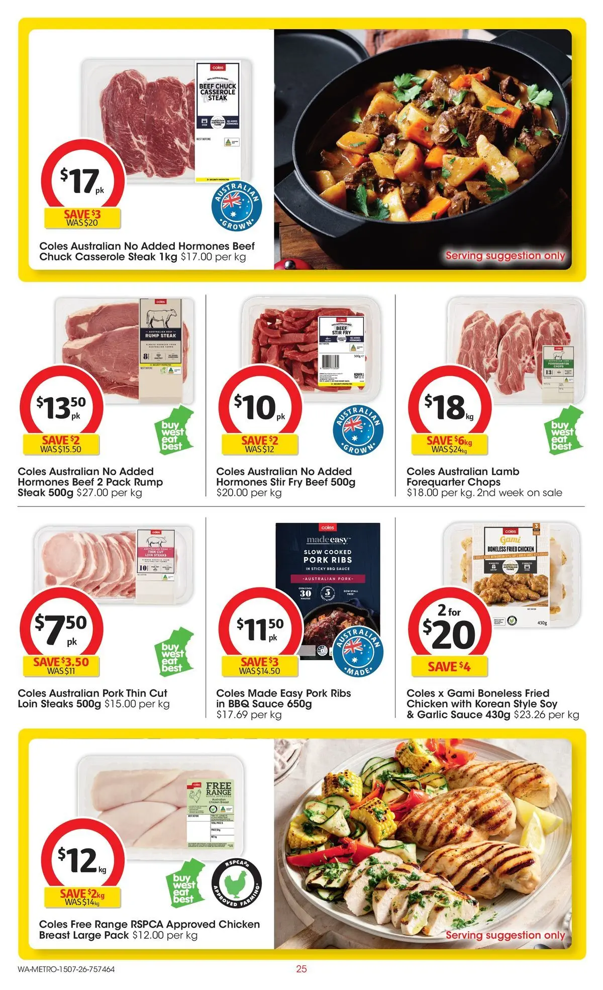 ﻿Coles catalogue valid from 15/07/2026 > Online Australia | Page: 25 | Products: BBQ Sauce, Chicken, Beef, Garlic
