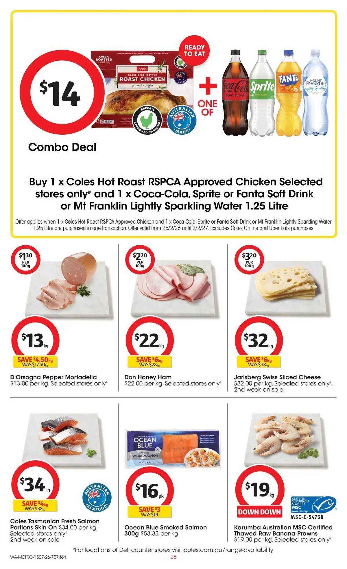 ﻿Coles catalogue valid from 15/07/2026 > Online Australia | Page: 26 | Products: Honey, Salmon, Sustainable, Seafood