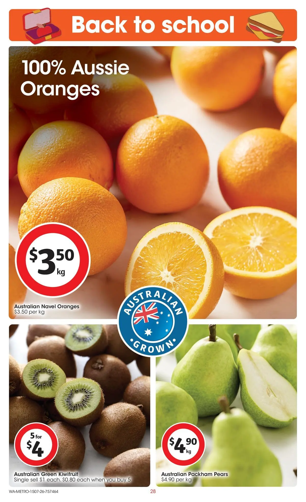 ﻿Coles catalogue valid from 15/07/2026 > Online Australia | Page: 28 | Products: Oranges, Kiwifruit