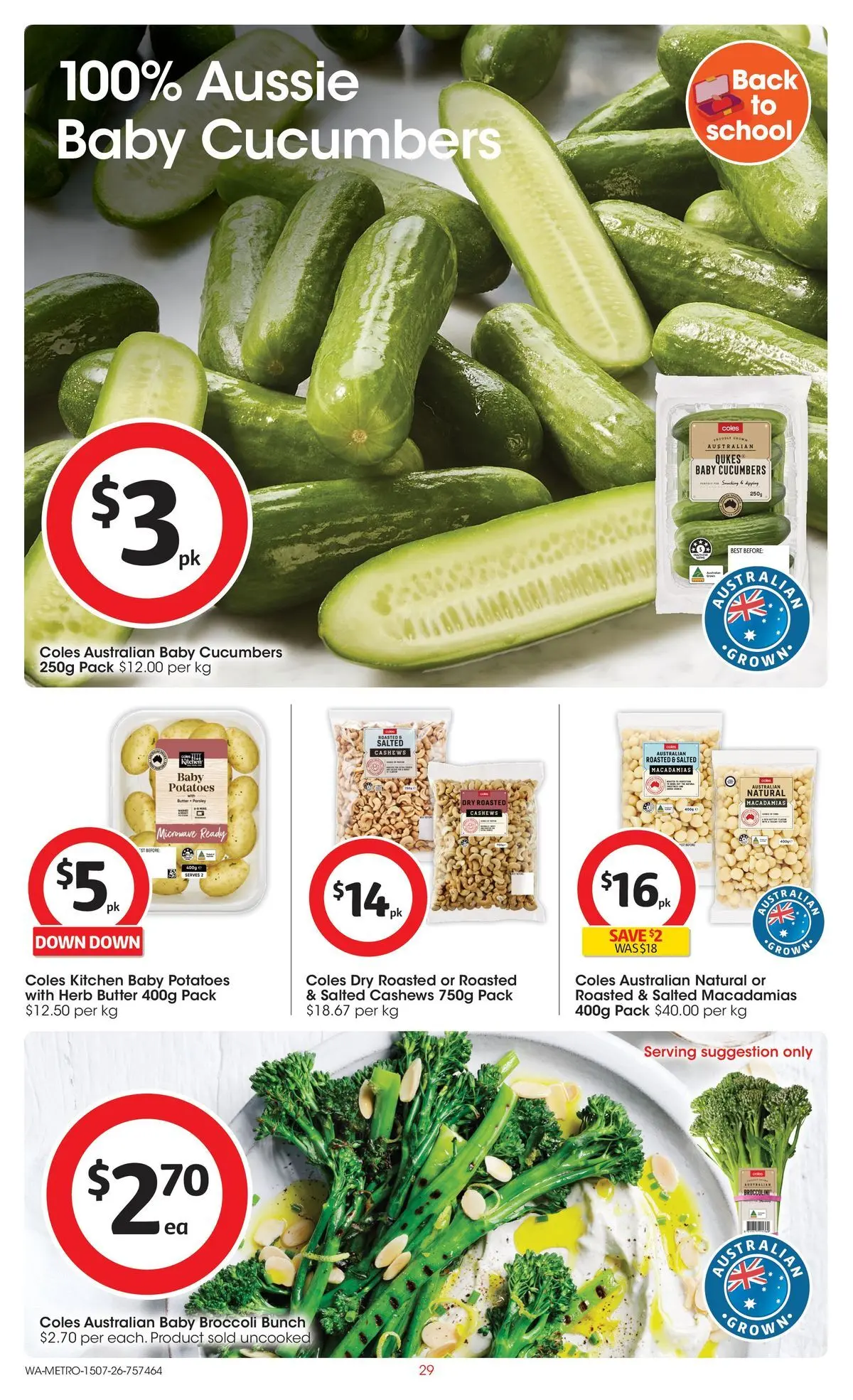 ﻿Coles catalogue valid from 15/07/2026 > Online Australia | Page: 29 | Products: Butter, Cucumbers, Potatoes, Microwave