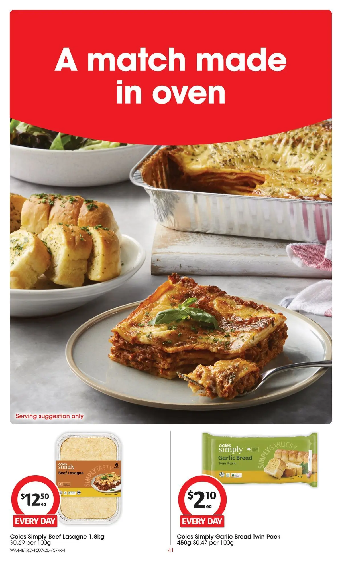 ﻿Coles catalogue valid from 15/07/2026 > Online Australia | Page: 41 | Products: Bread, Beef, Garlic, Oven