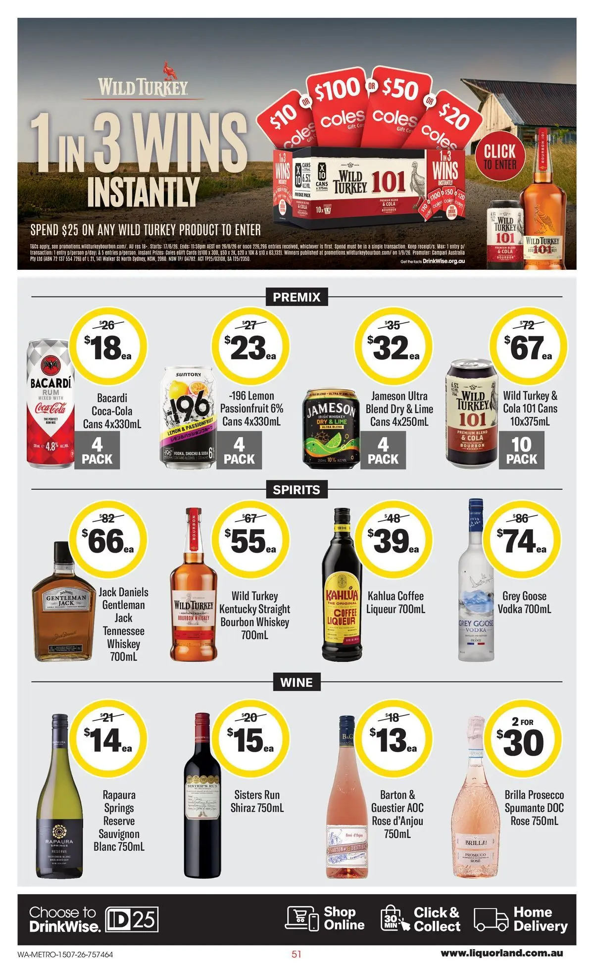 ﻿Coles catalogue valid from 15/07/2026 > Online Australia | Page: 51 | Products: Coffee, Bourbon, Passionfruit, Turkey