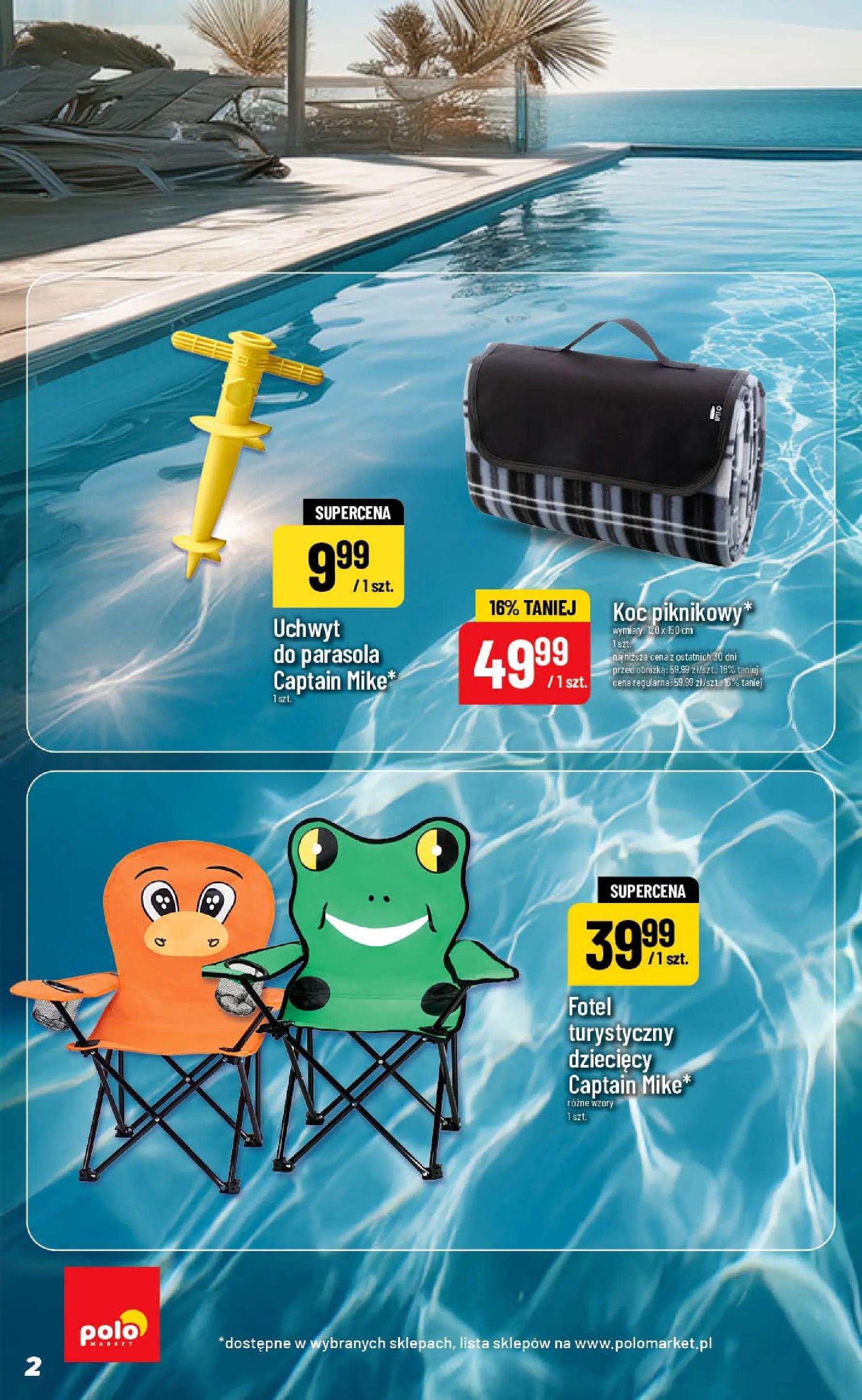 Nowa POLOmarket gazetka od jutra 08.07.2026 | Strona: 2 | Produkty: Koc, Fotel