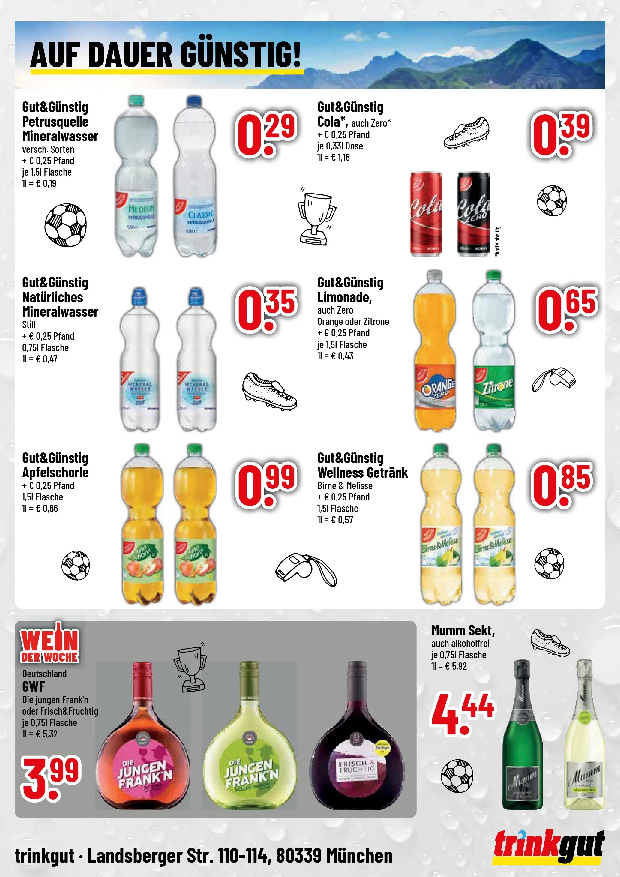 Trinkgut Prospekt München (ab 13.07.2026) » Angebote online | Seite: 4 | Produkte: Cola, Mineralwasser, Zitrone, Birne