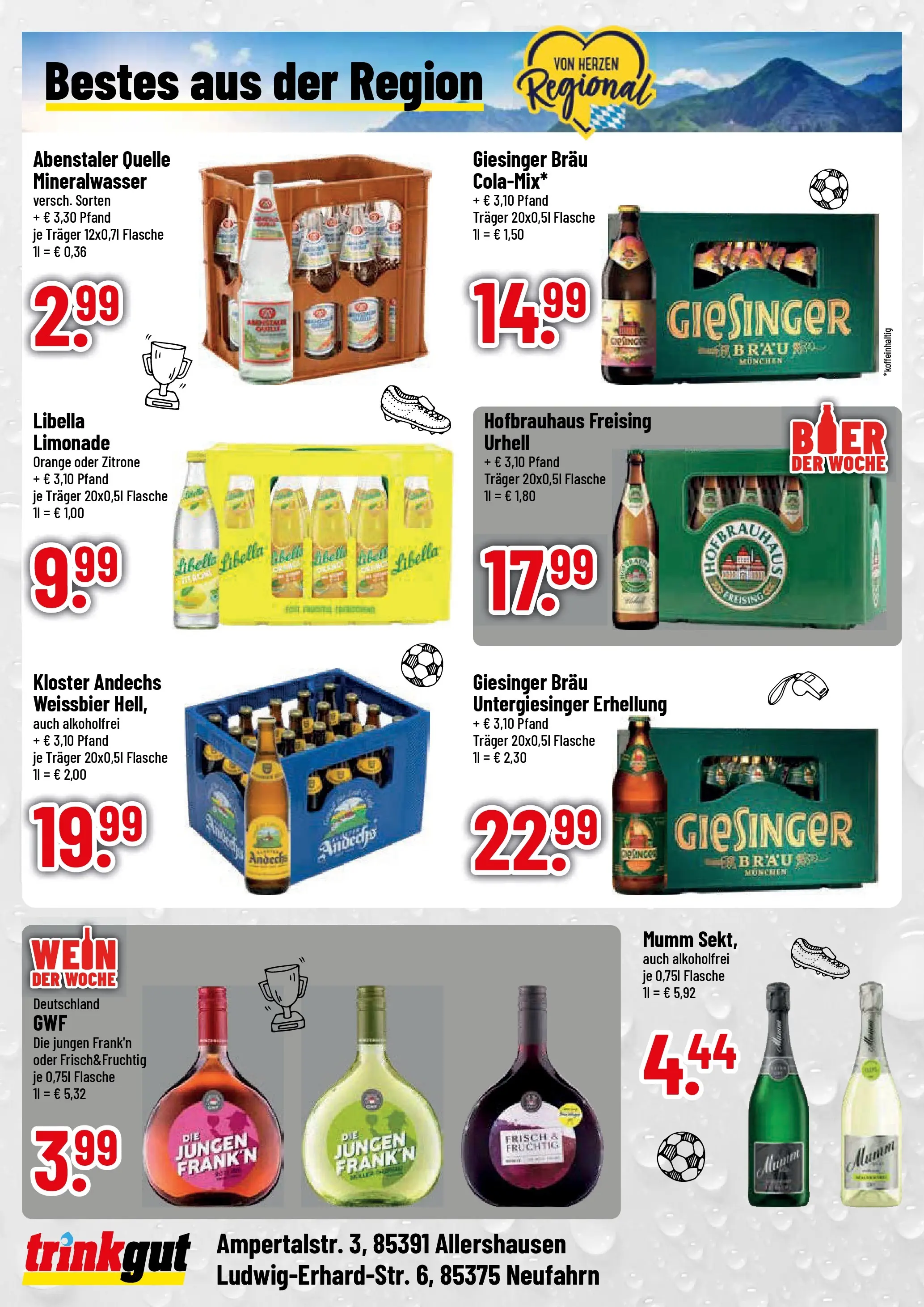 Trinkgut Prospekt Neufahrn (ab 13.07.2026) » Angebote online | Seite: 4 | Produkte: Weißbier, Limonade, Zitrone, Wein