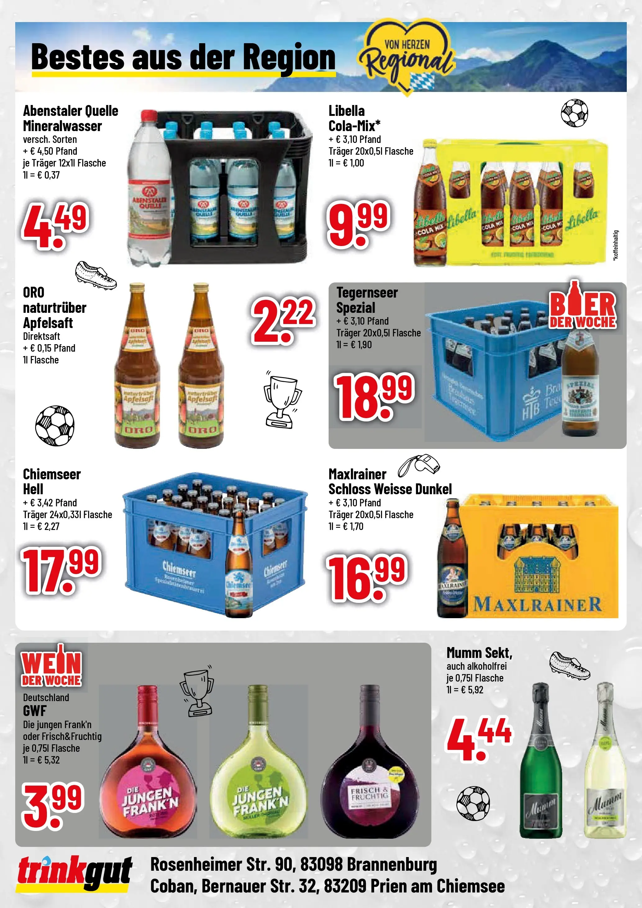 Trinkgut Prospekt Prien Am Chiemsee (ab 12.07.2026) » Angebote online | Seite: 4 | Produkte: Cola, Apfelsaft, Mineralwasser, Wein