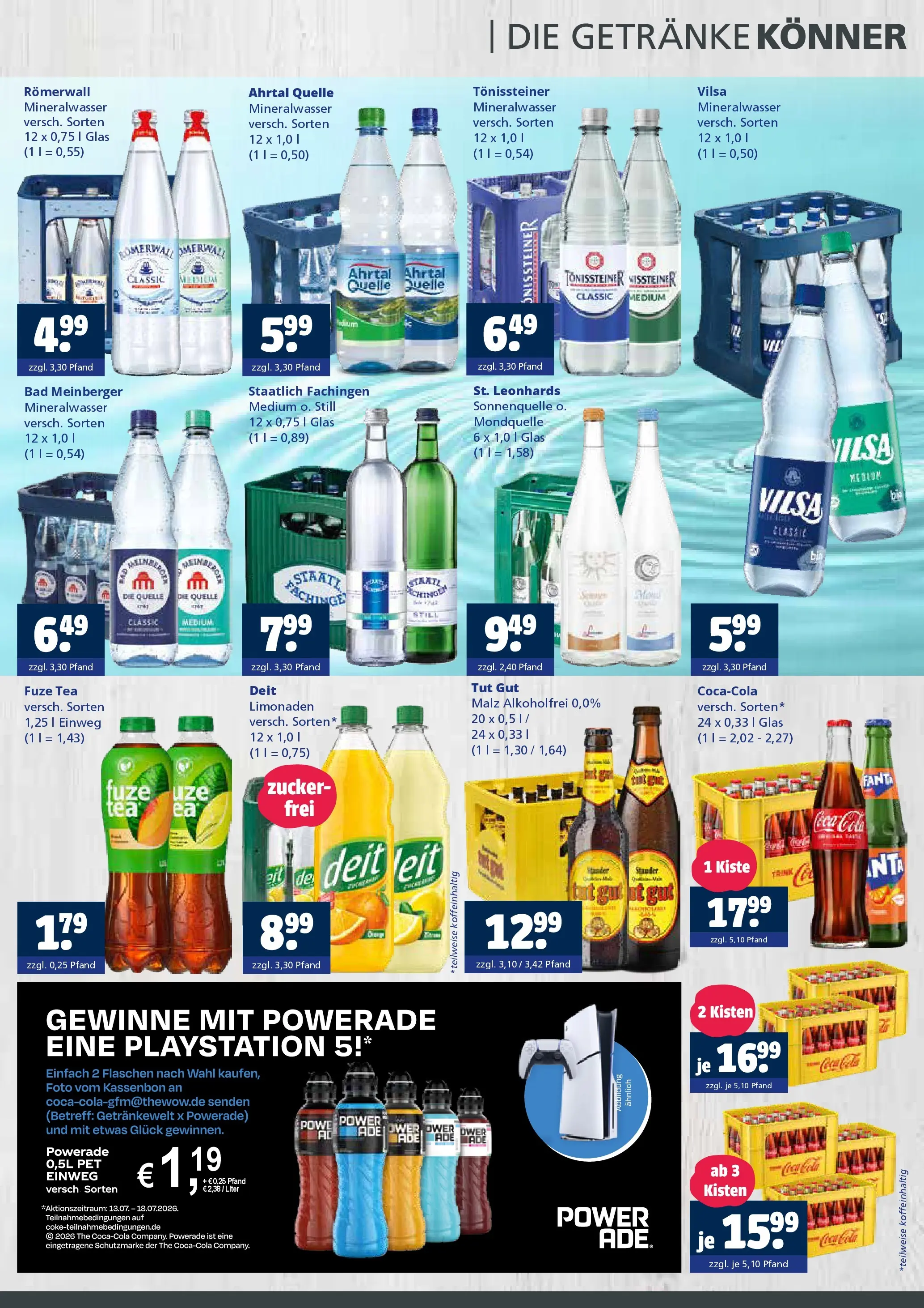 Angebote - Getränkewelt HSE: Getränkeangebote (ab 12.07.2026) zum Blättern | Seite: 3 | Produkte: Coca cola, Cola, Bad, Zucker