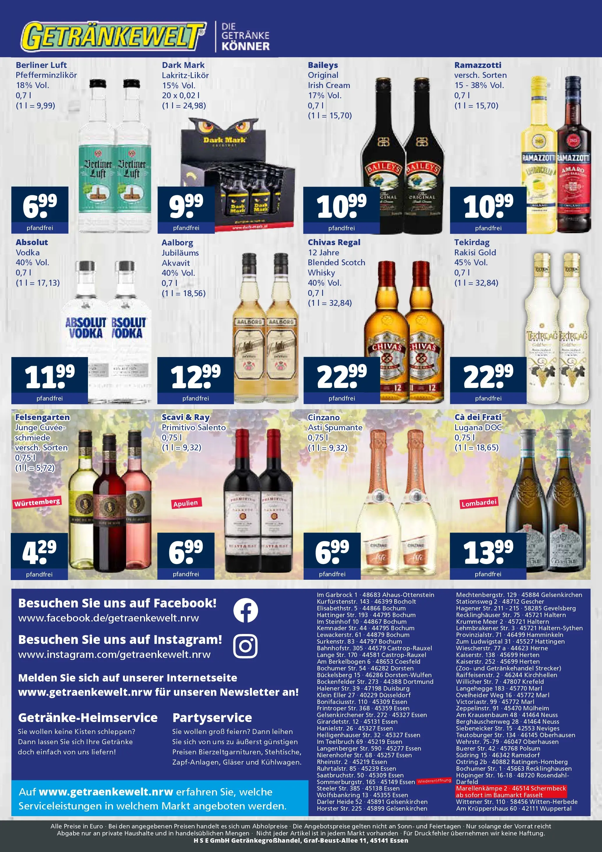 Angebote - Getränkewelt HSE: Getränkeangebote (ab 12.07.2026) zum Blättern | Seite: 4 | Produkte: Berliner, Regal, Baileys, Vodka