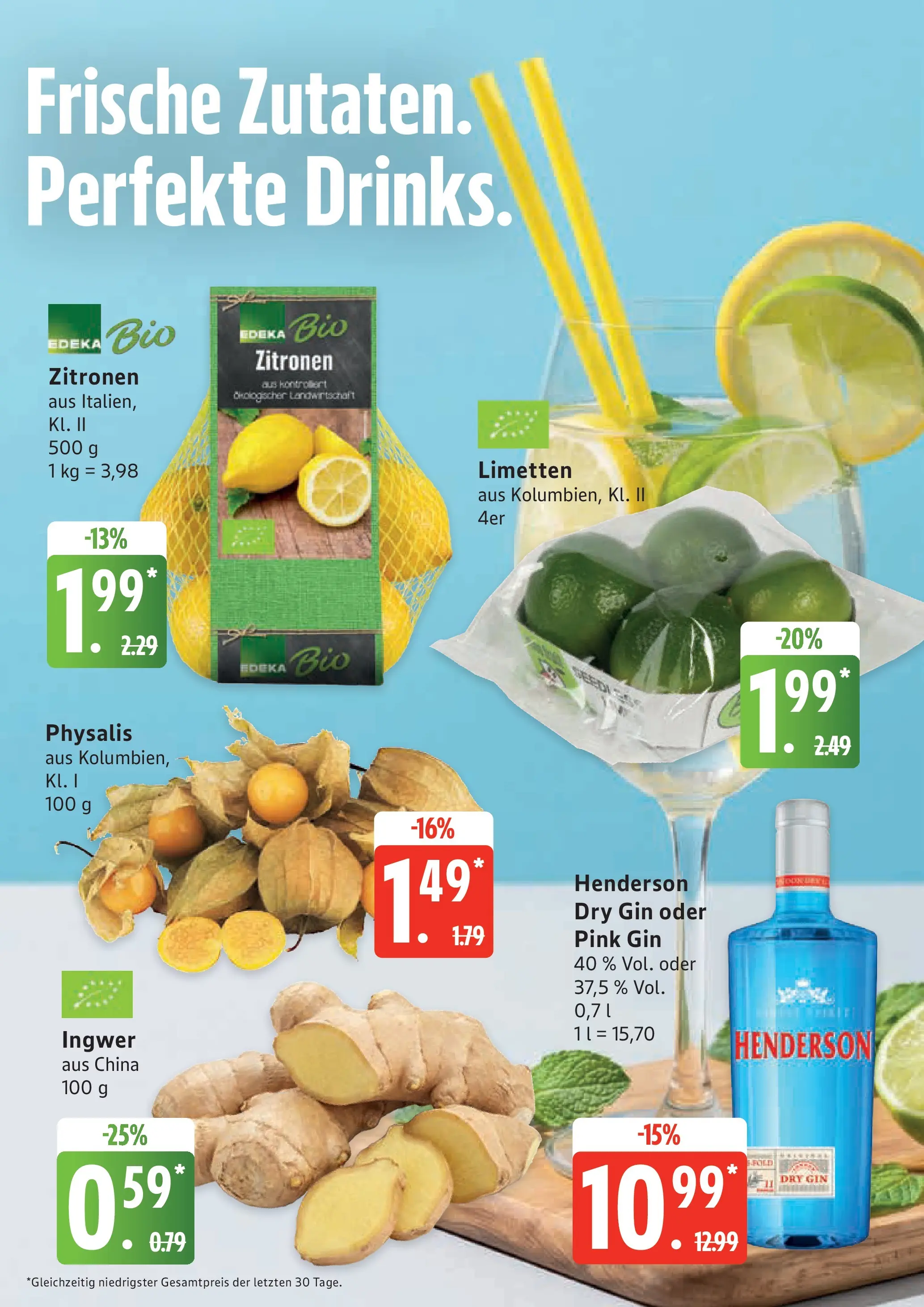 Edeka prospekt Husum (ab 13.07.2026) » Angebote Online | Seite: 8 | Produkte: Limetten, Gin, Zitronen