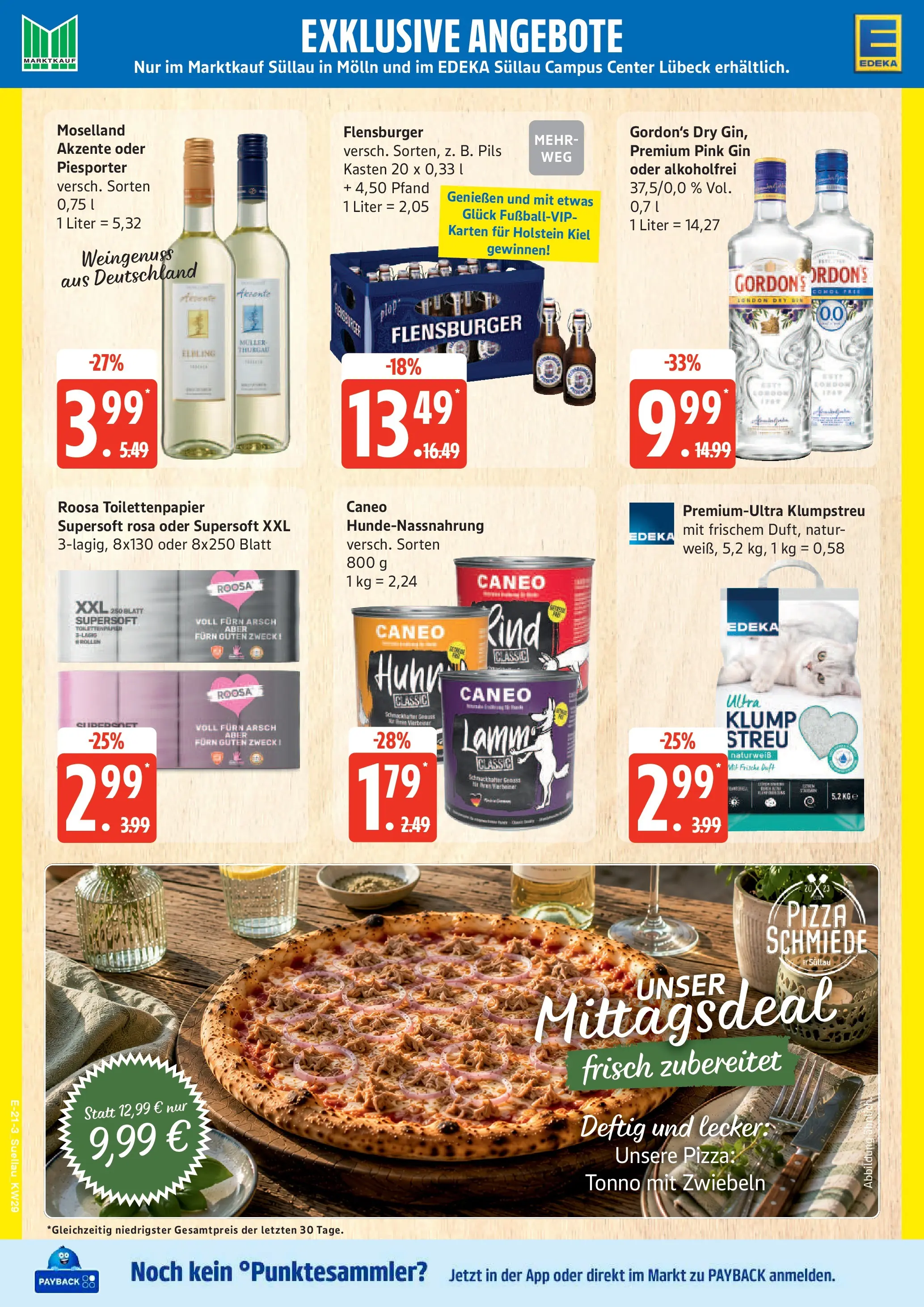 Edeka prospekt Ratzeburg (ab 13.07.2026) » Angebote Online | Seite: 28 | Produkte: Duft, Flensburger, Zwiebeln, Pizza