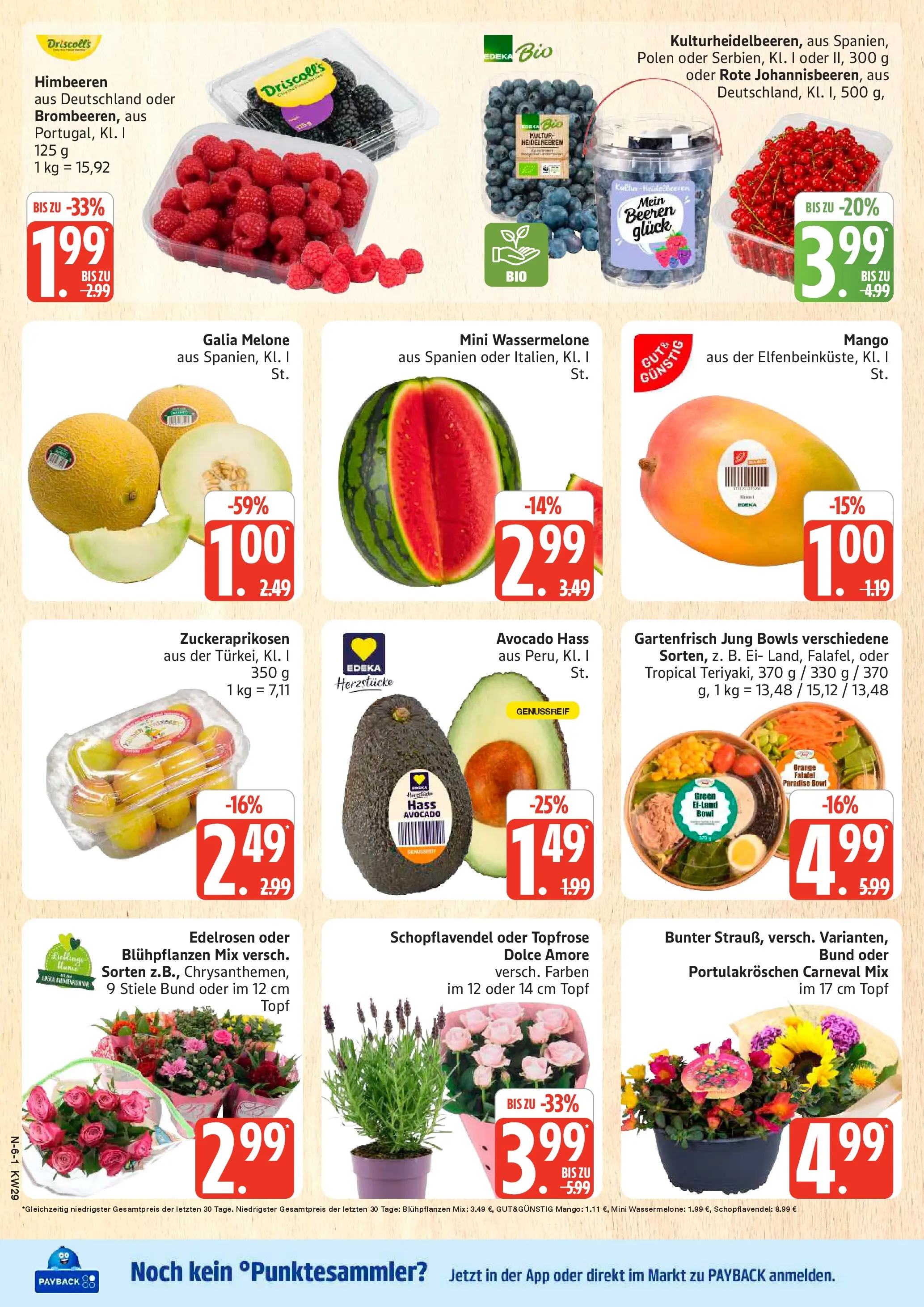 Edeka prospekt Schleswig (ab 13.07.2026) » Angebote Online | Seite: 6 | Produkte: Himbeeren, Avocado, Mango, Wassermelone