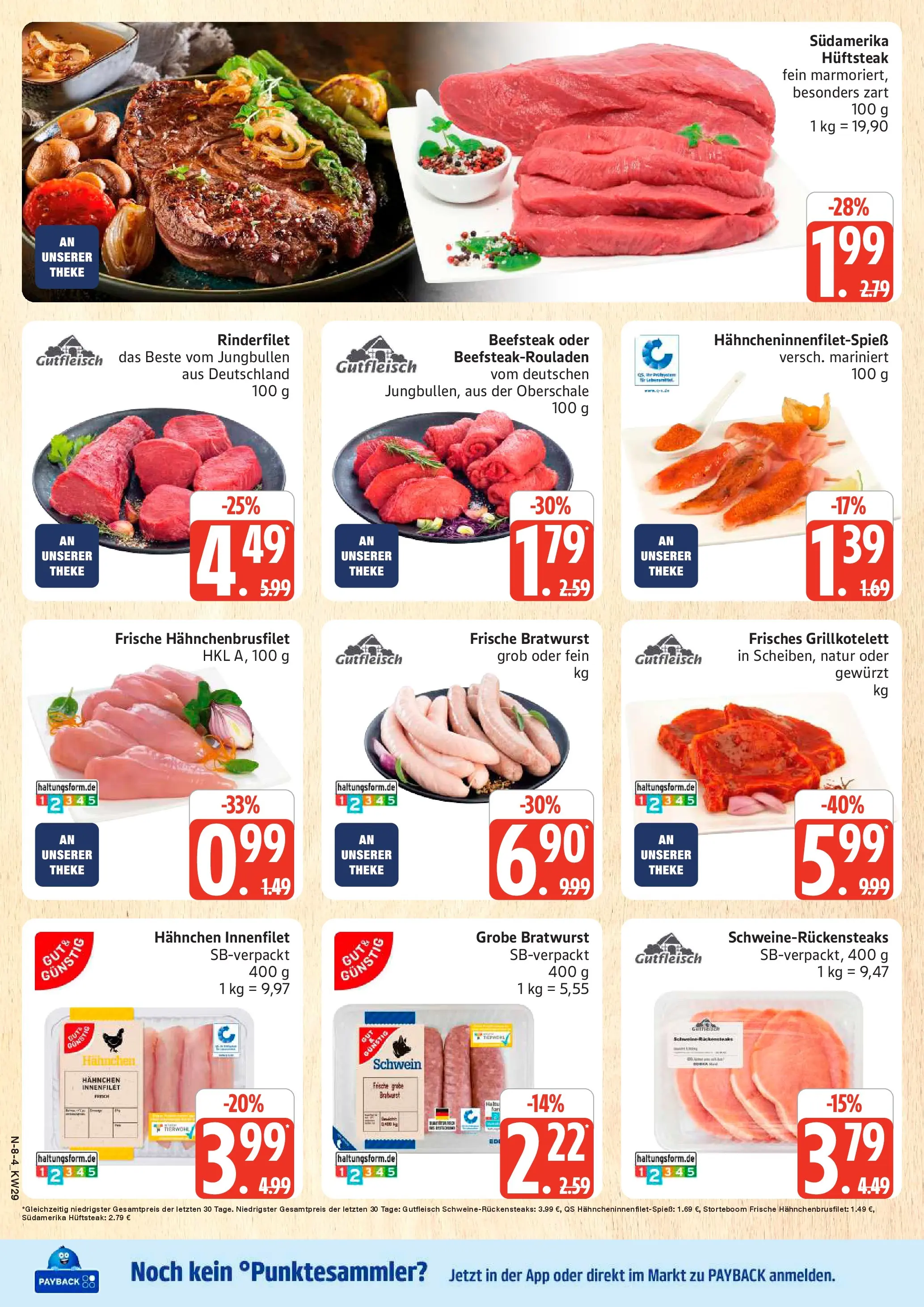 Edeka prospekt Rostock (ab 13.07.2026) » Angebote Online | Seite: 10 | Produkte: Hahnchen, Theke, Rinderfilet, Bratwurst