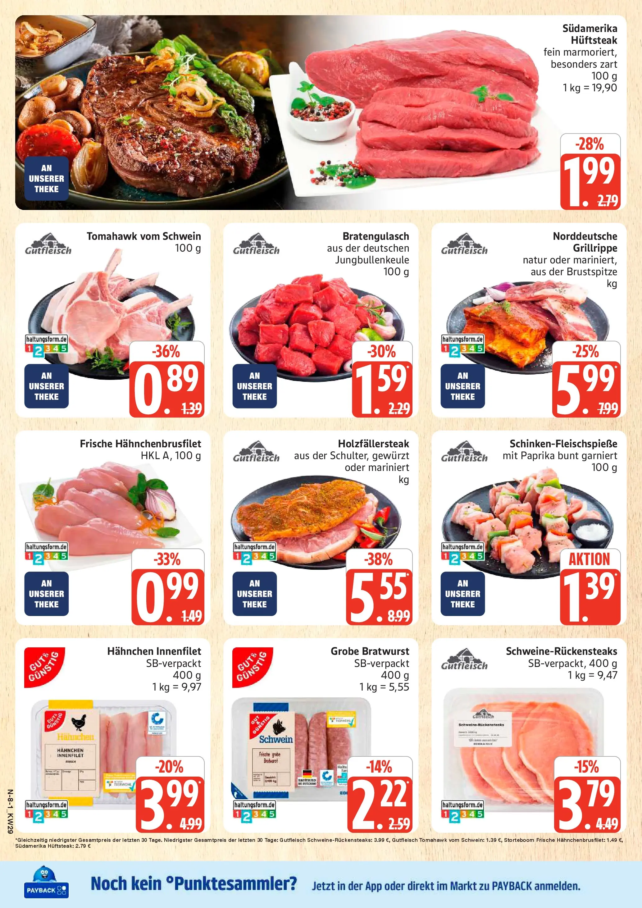 Edeka prospekt Schleswig (ab 13.07.2026) » Angebote Online | Seite: 8 | Produkte: Hahnchen, Theke, Bratwurst, Paprika