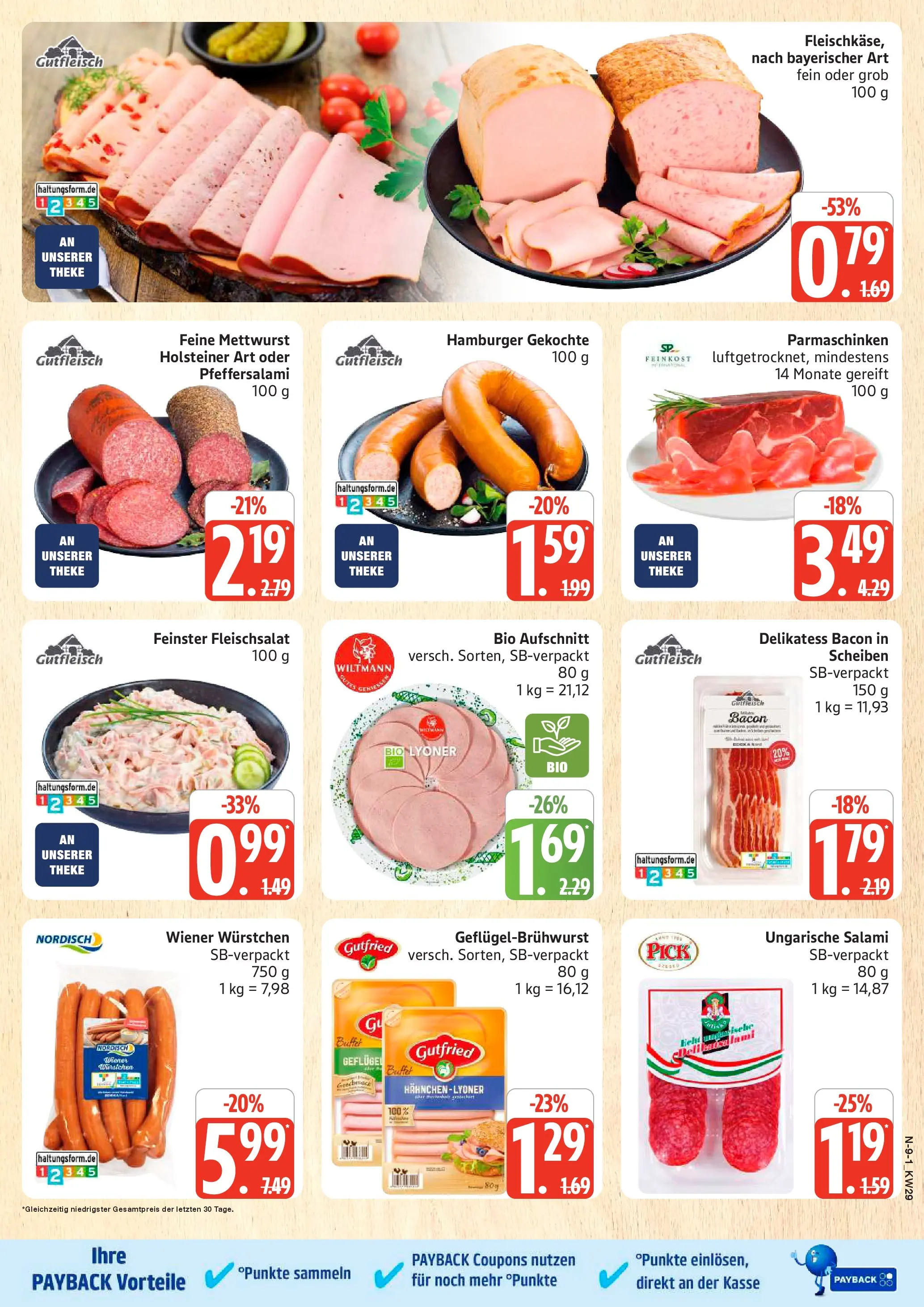 Edeka prospekt Schleswig (ab 13.07.2026) » Angebote Online | Seite: 9 | Produkte: Wiener wurstchen, Theke, Salami
