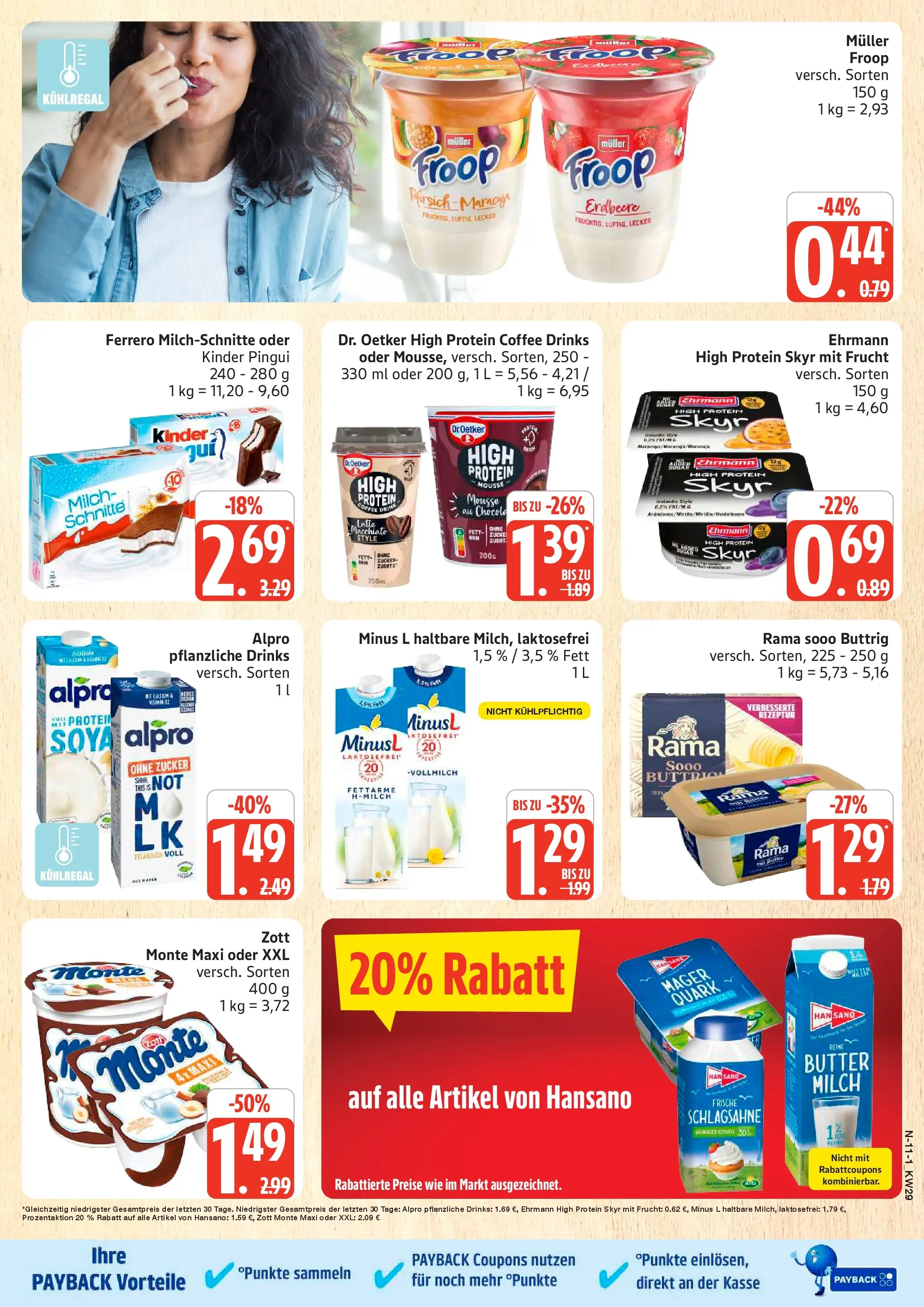 Edeka prospekt Schleswig (ab 13.07.2026) » Angebote Online | Seite: 11 | Produkte: Froop, Milch, Butter, Ferrero milchschnitte