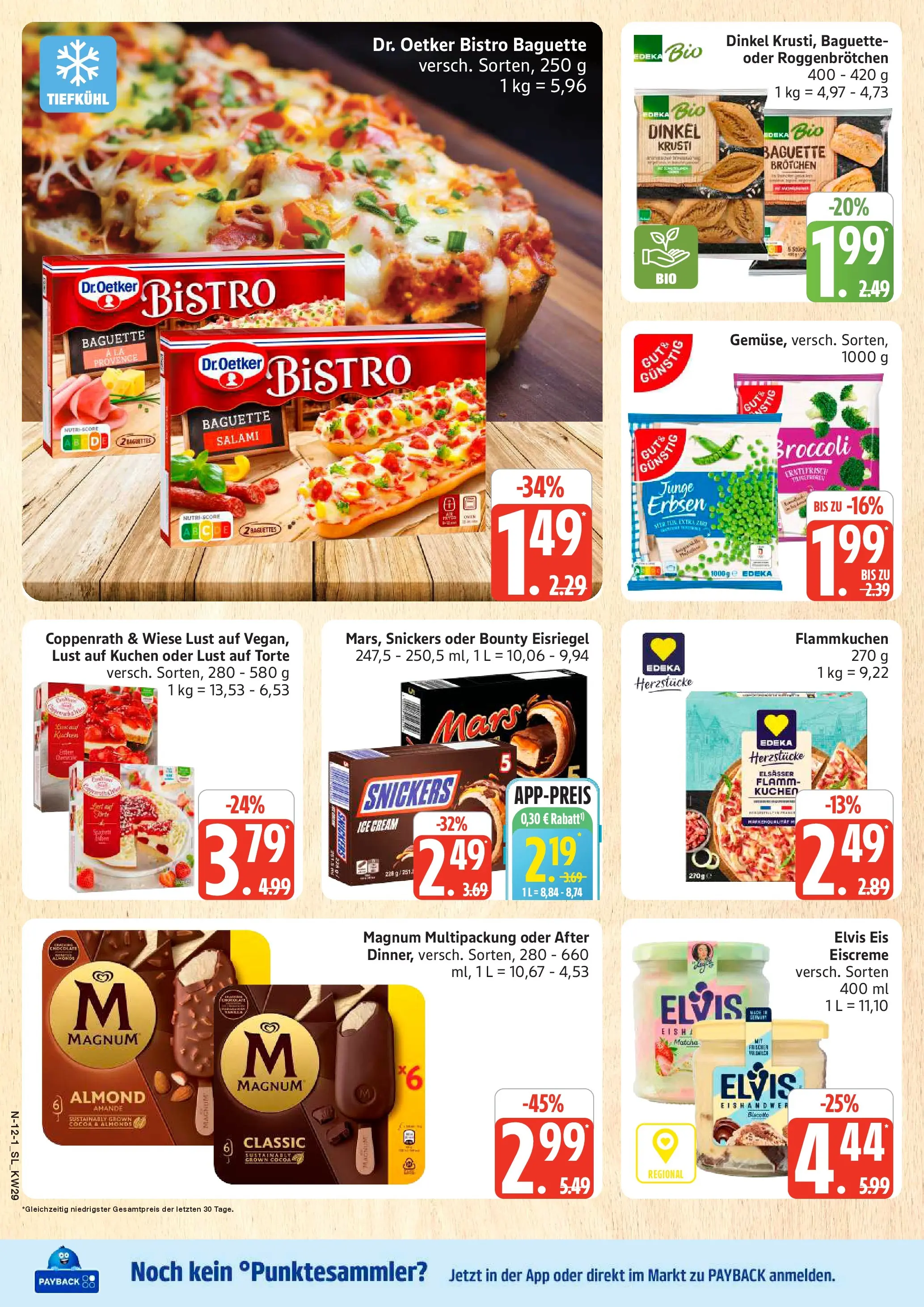 Edeka prospekt Schleswig (ab 13.07.2026) » Angebote Online | Seite: 12 | Produkte: Baguette, Kuchen, Eis, Erbsen