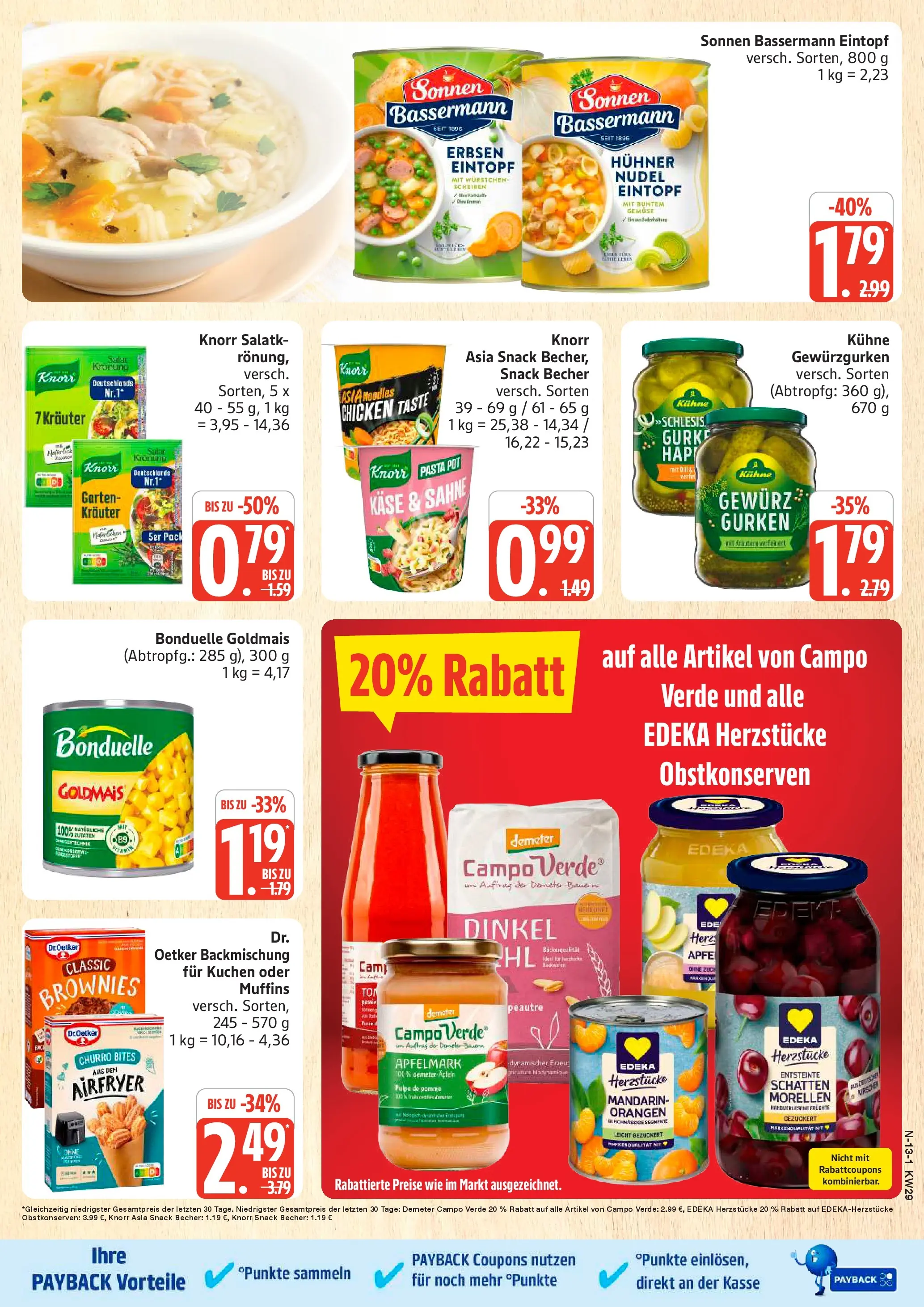 Edeka prospekt Schleswig (ab 13.07.2026) » Angebote Online | Seite: 13 | Produkte: Knorr, Gemüse, Pasta, Gurken