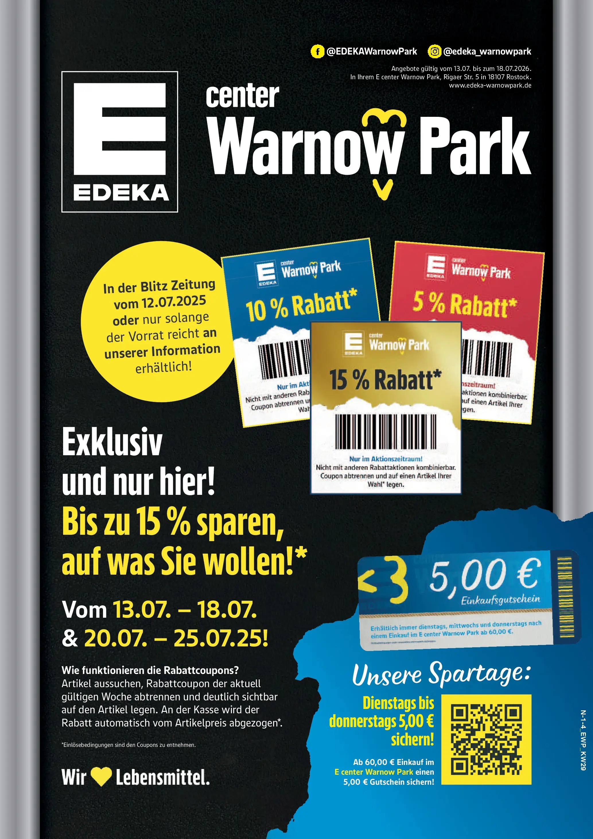 Edeka prospekt Rostock (ab 13.07.2026) » Angebote Online | Seite: 1