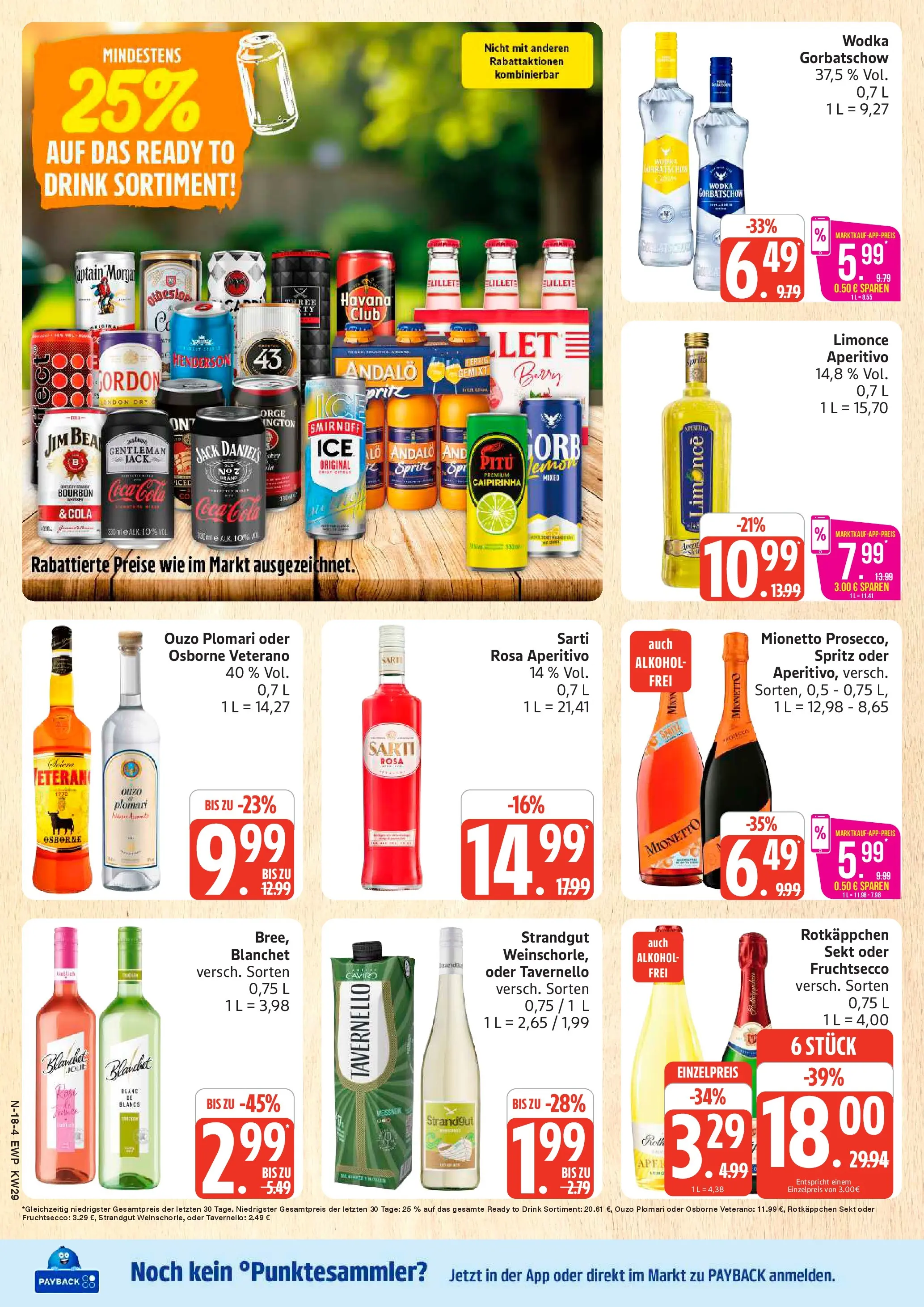 Edeka prospekt Rostock (ab 13.07.2026) » Angebote Online | Seite: 22 | Produkte: Sekt, Wodka gorbatschow, Bourbon, Ouzo plomari