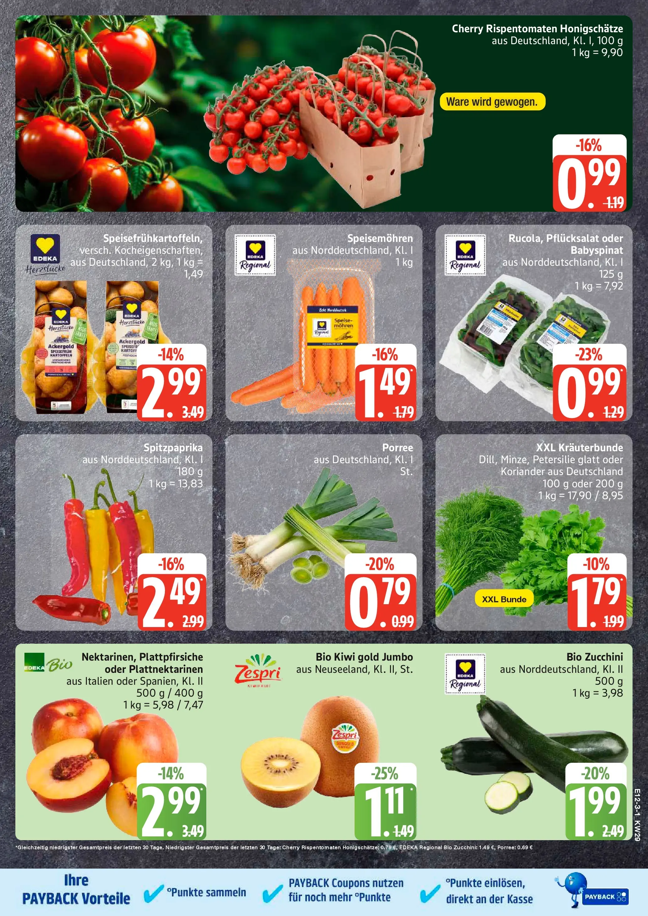 Edeka prospekt Kiel (ab 13.07.2026) » Angebote Online | Seite: 3 | Produkte: Mohren, Petersilie, Zucchini, Kiwi
