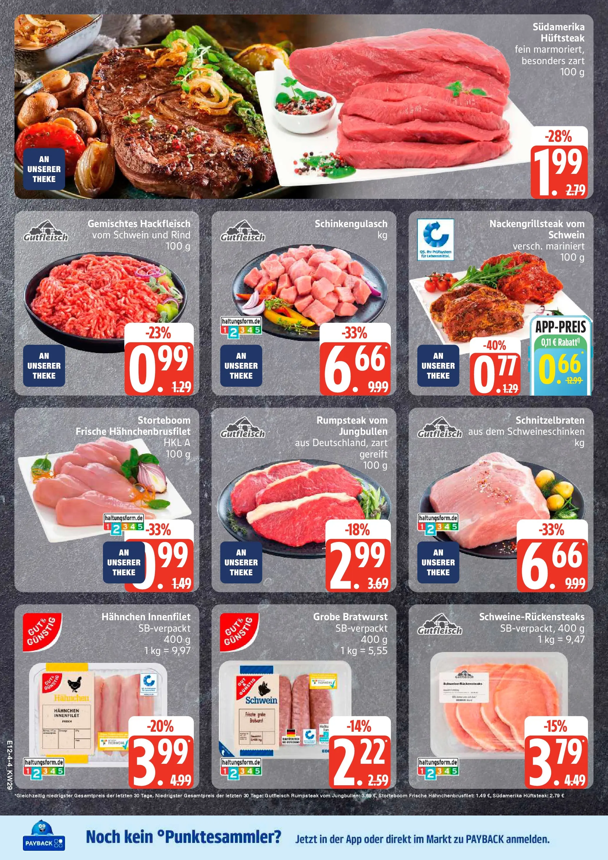 Edeka prospekt Woldegk (ab 13.07.2026) » Angebote Online | Seite: 4 | Produkte: Rumpsteak, Hahnchen, Bratwurst, Hackfleisch