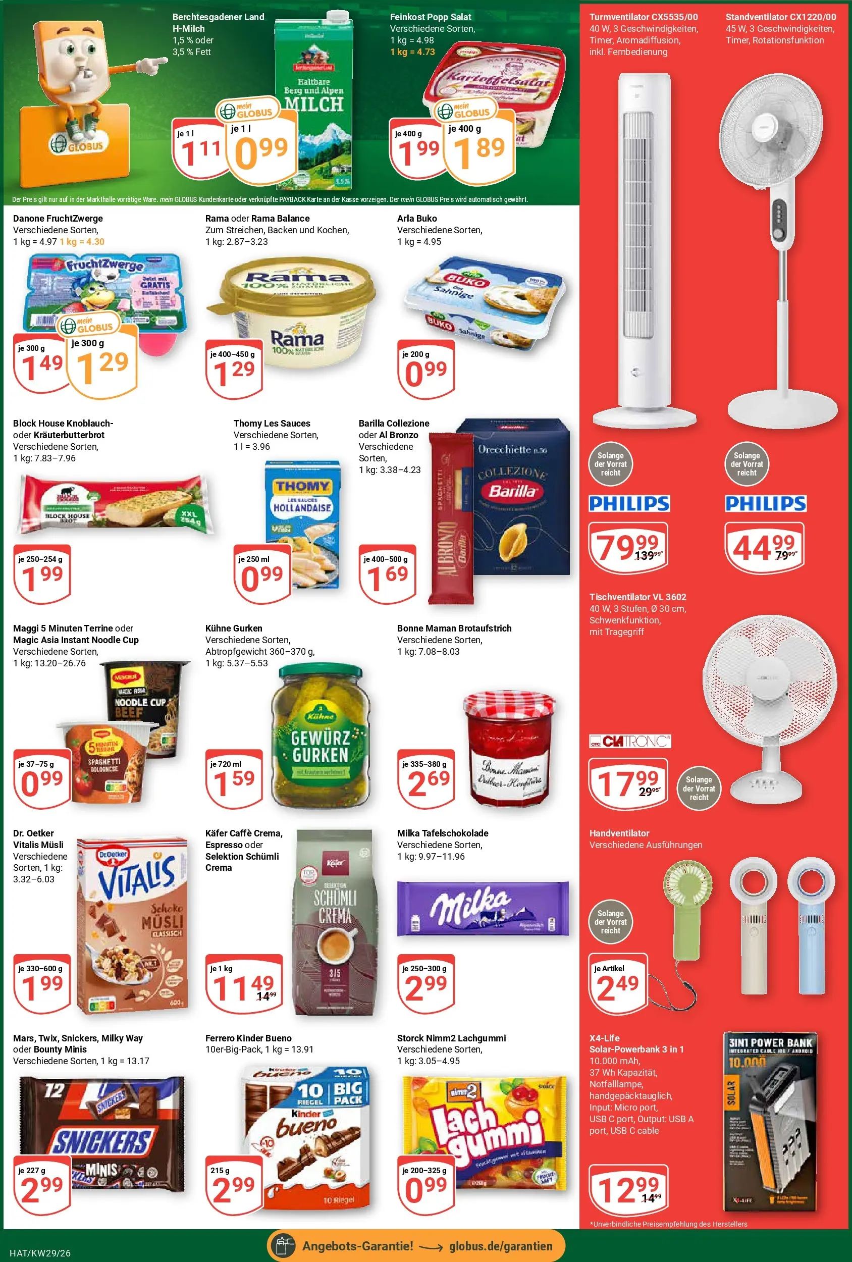Globus Prospekt Hattersheim (ab 13.07.2026) » Angebote online | Seite: 3 | Produkte: Rama, Barilla, Snickers, Gurken